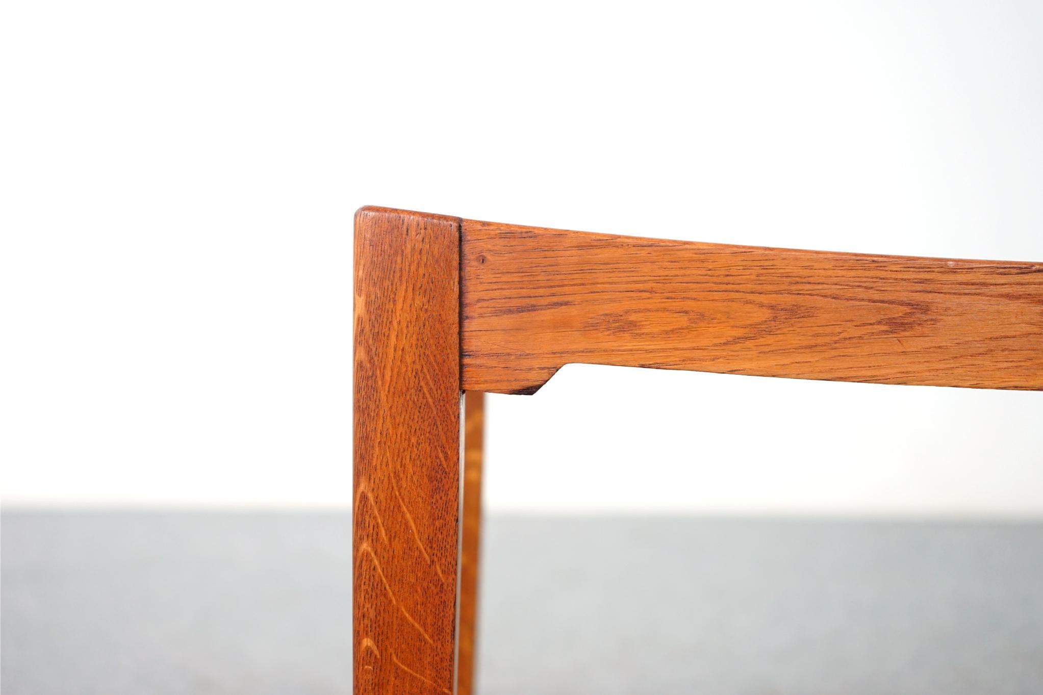 Scandinavian Modern Danish Oak Arched Stool / Side Table