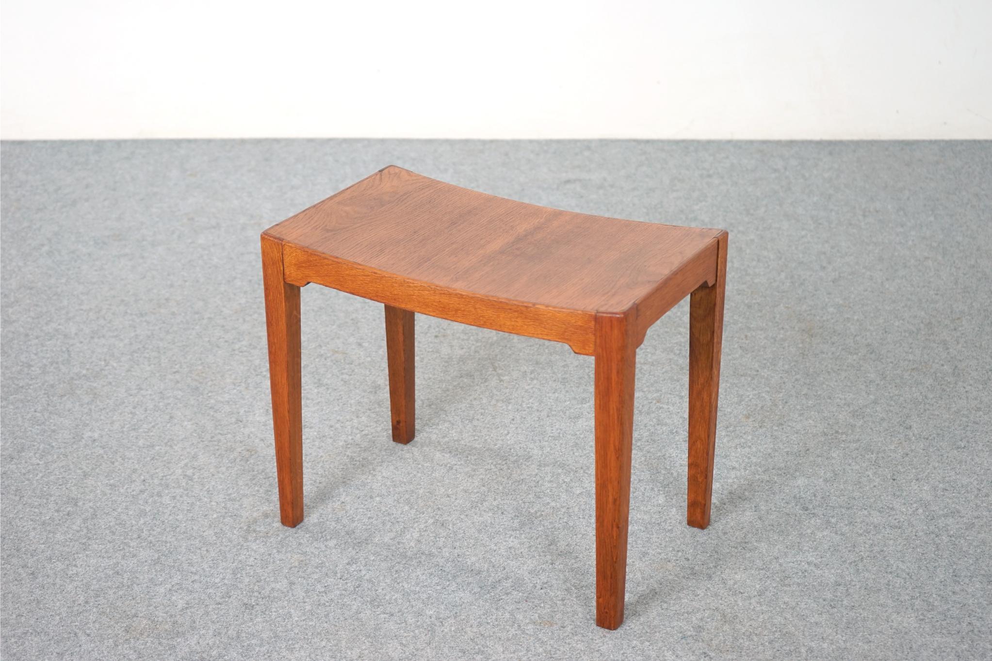 Danish Oak Arched Stool / Side Table In Good Condition In VANCOUVER, CA