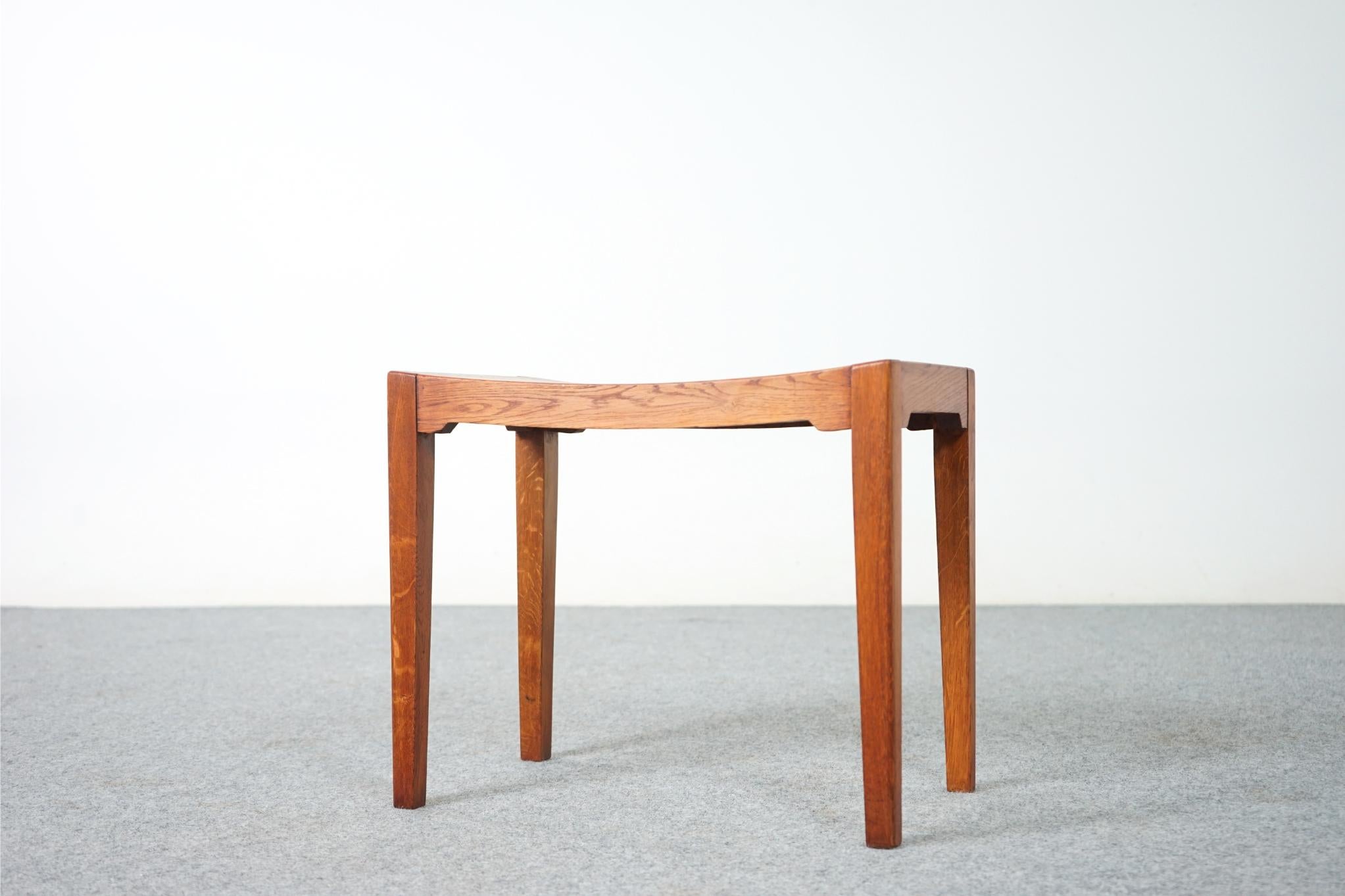 Danish Oak Arched Stool / Side Table In Good Condition In VANCOUVER, CA