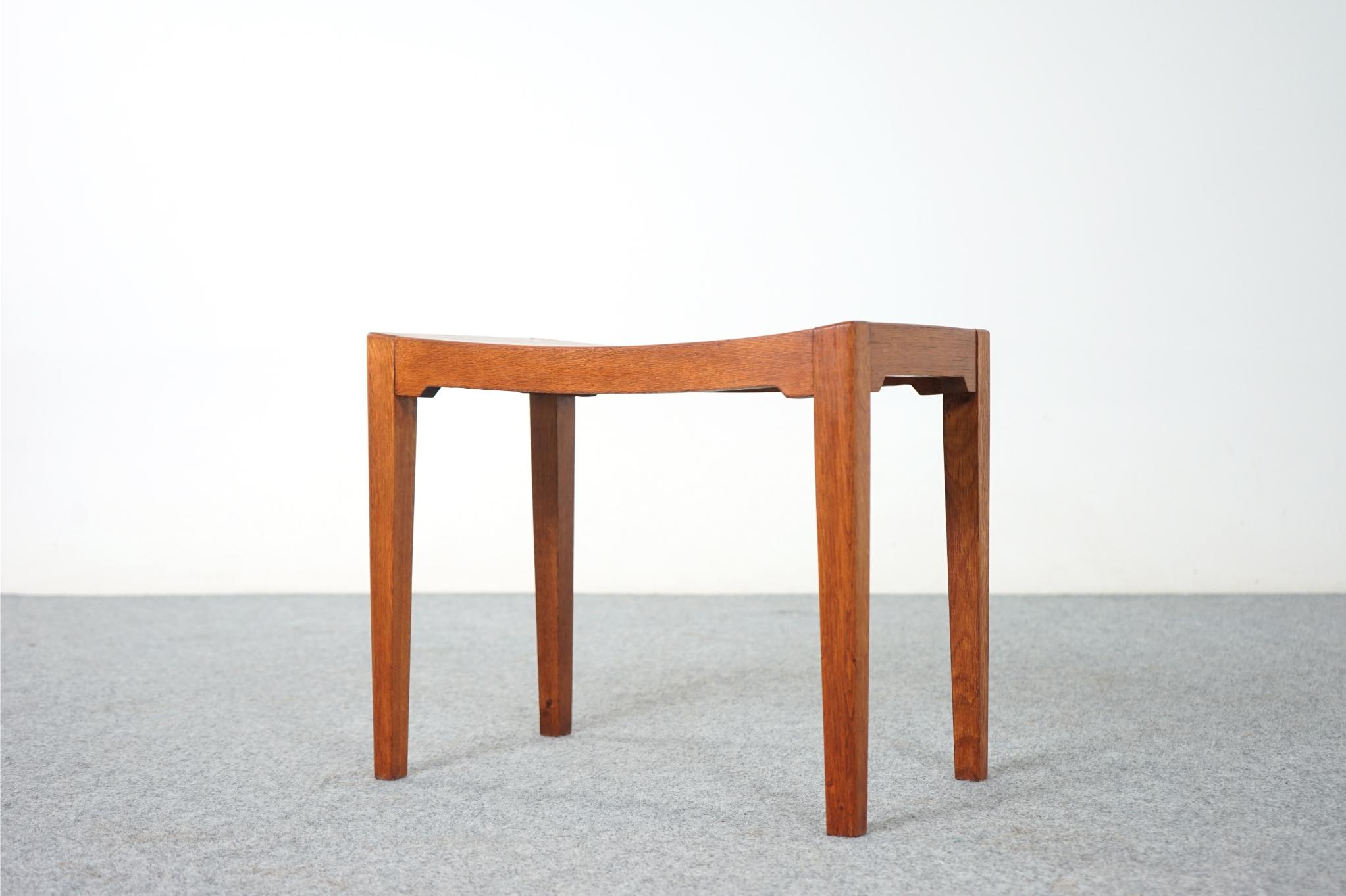 Danish Oak Arched Stool / Side Table 1