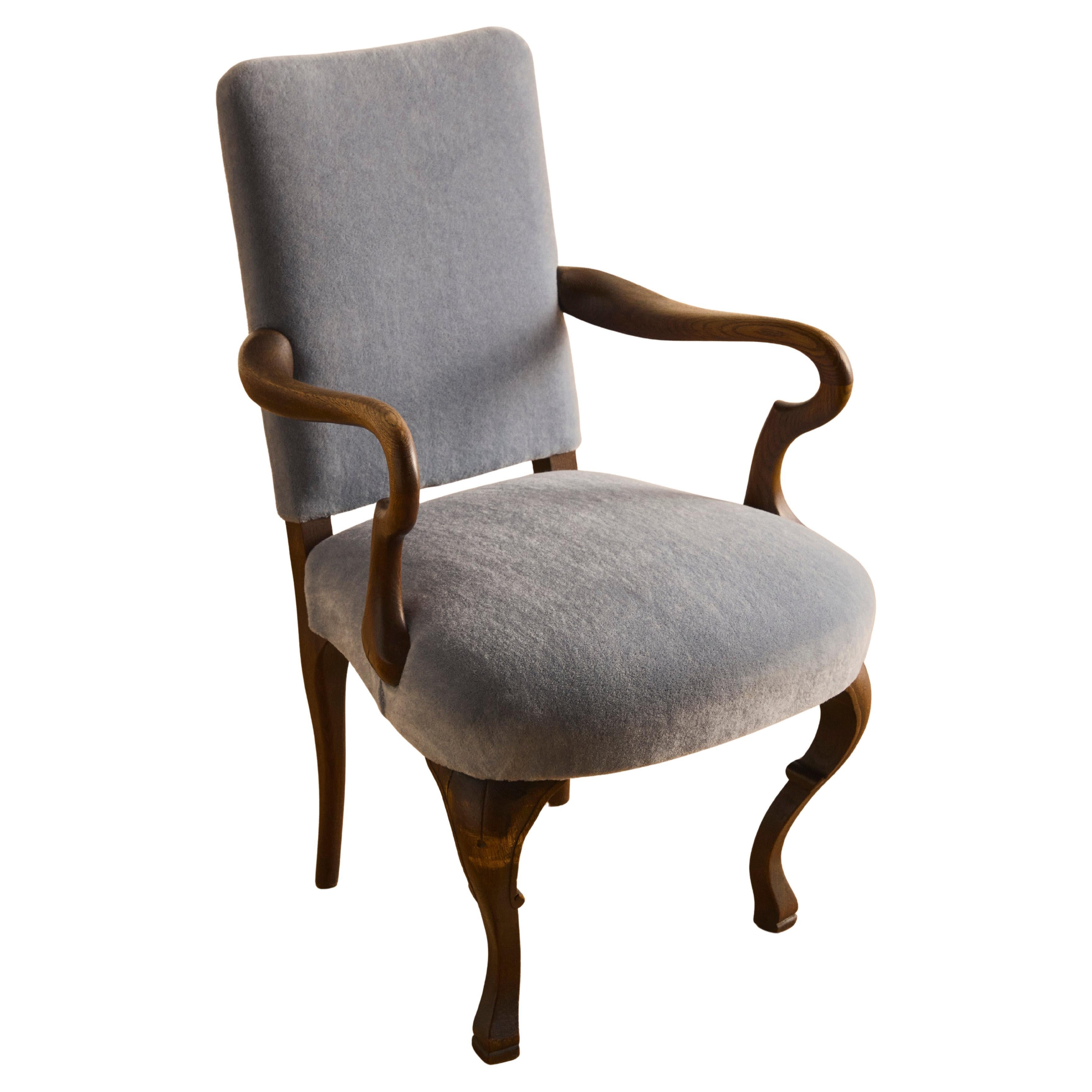 Danish Oak Armchair by Frits Henningsen For Sale