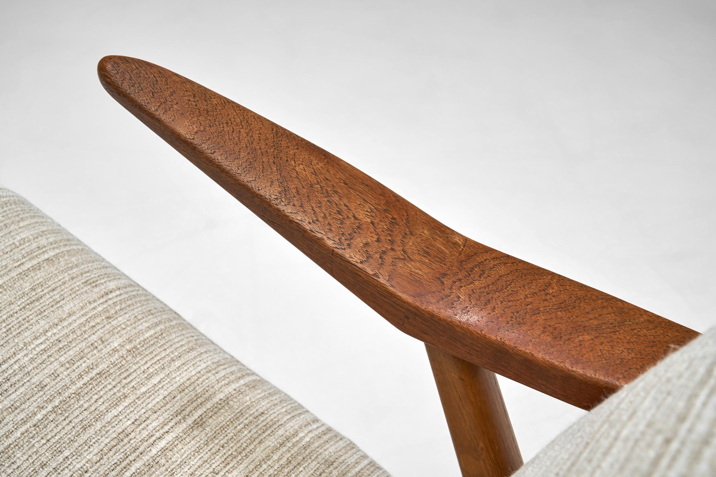 Danish Oak Armchair by H. Brockmann Petersen for Komfort, Denmark ca 1960s For Sale 4