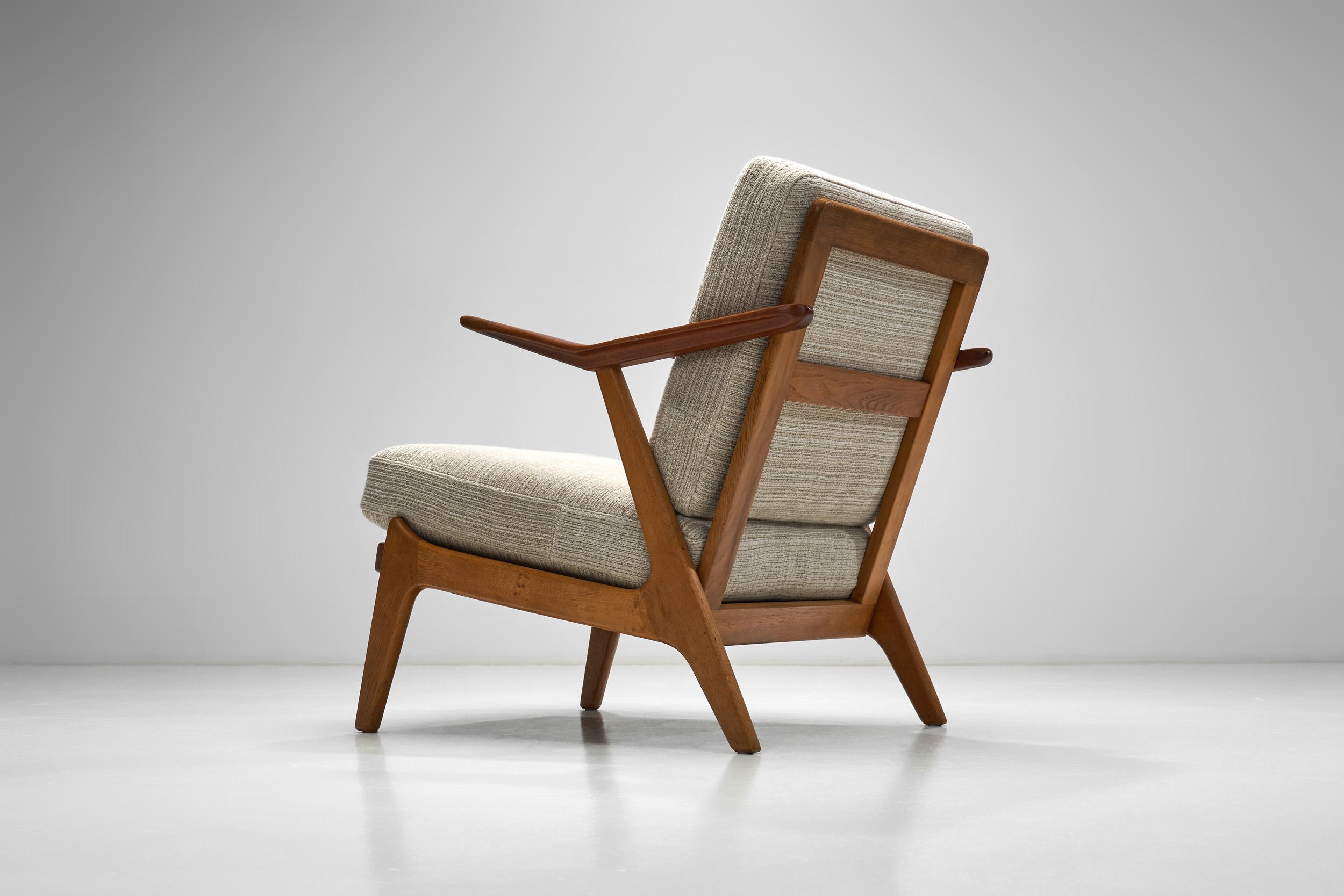 Danish Oak Armchair by H. Brockmann Petersen for Komfort, Denmark ca 1960s For Sale 7