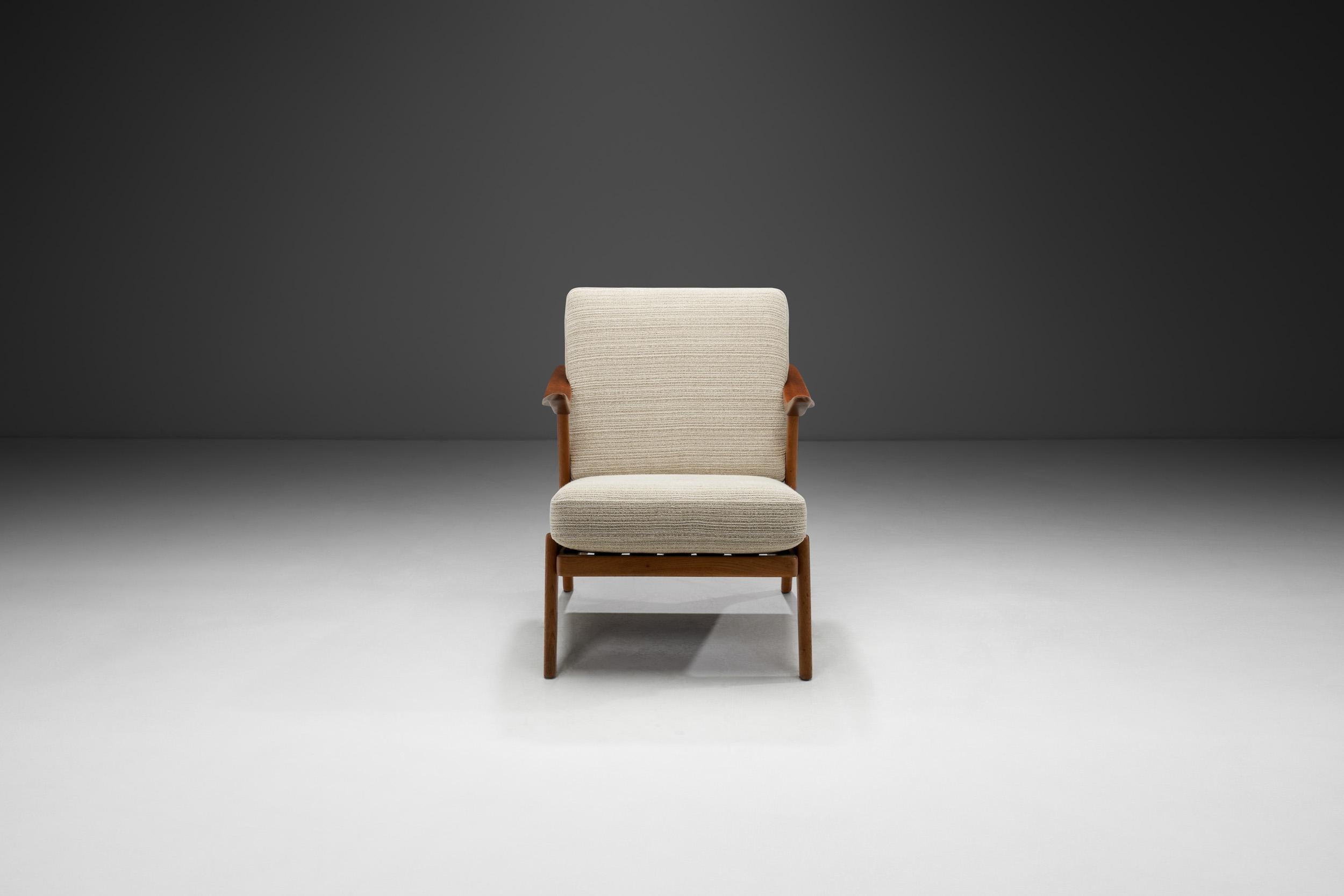 Scandinavian Modern Danish Oak Armchair by H. Brockmann Petersen for Komfort, Denmark ca 1960s For Sale