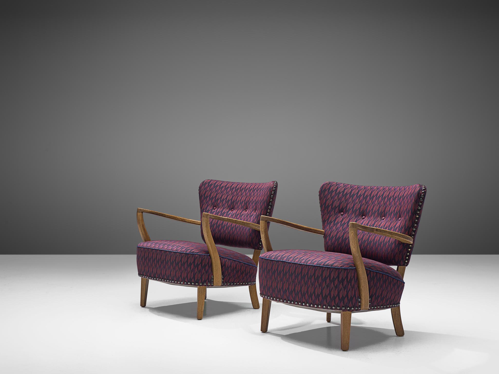 purple armchairs