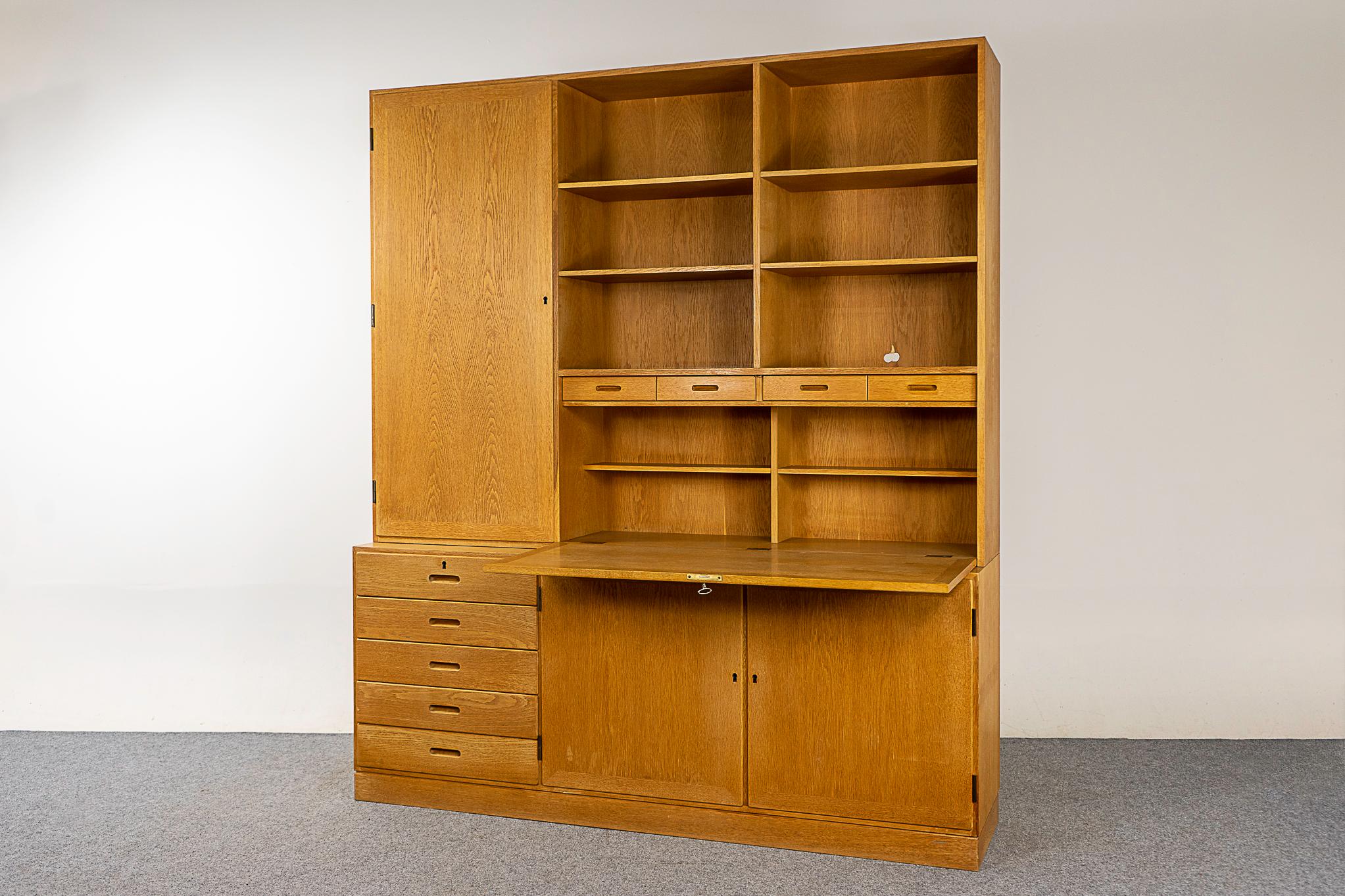 Danish Oak Bookcase Cabinet by Kai Winding For Sale 4