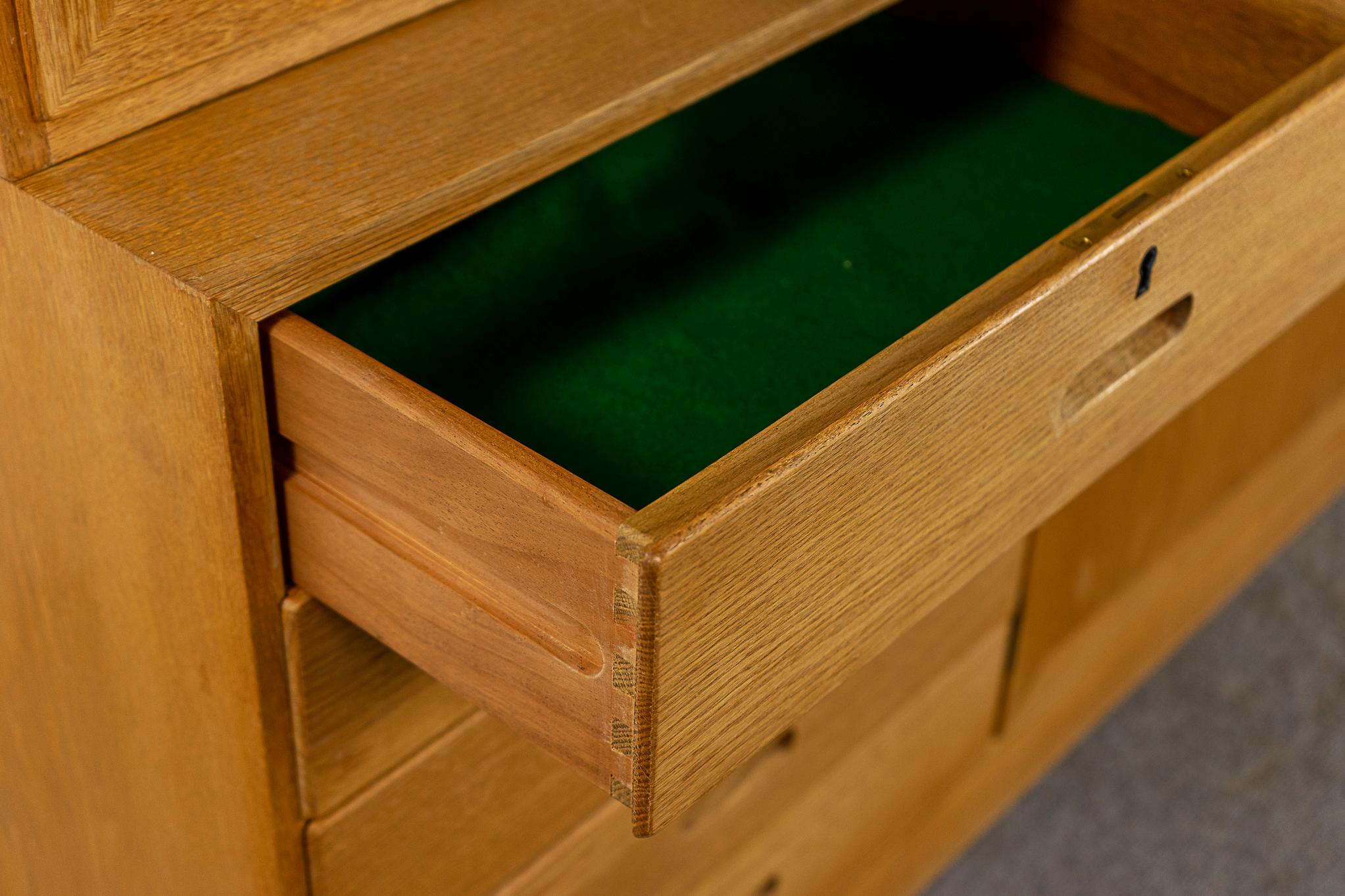 Veneer Danish Oak Bookcase Cabinet by Kai Winding For Sale