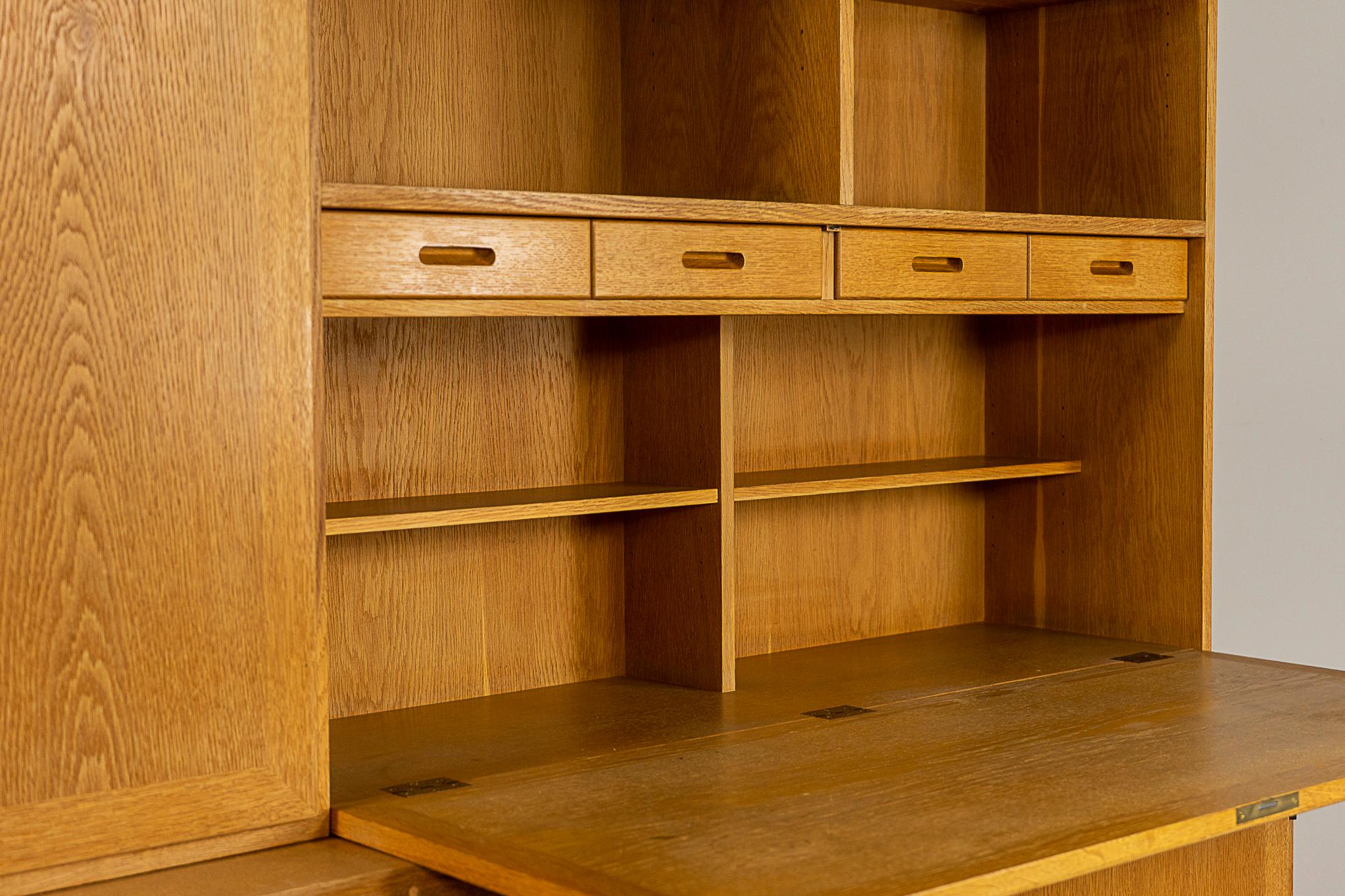 Danish Oak Bookcase Cabinet by Kai Winding For Sale 2