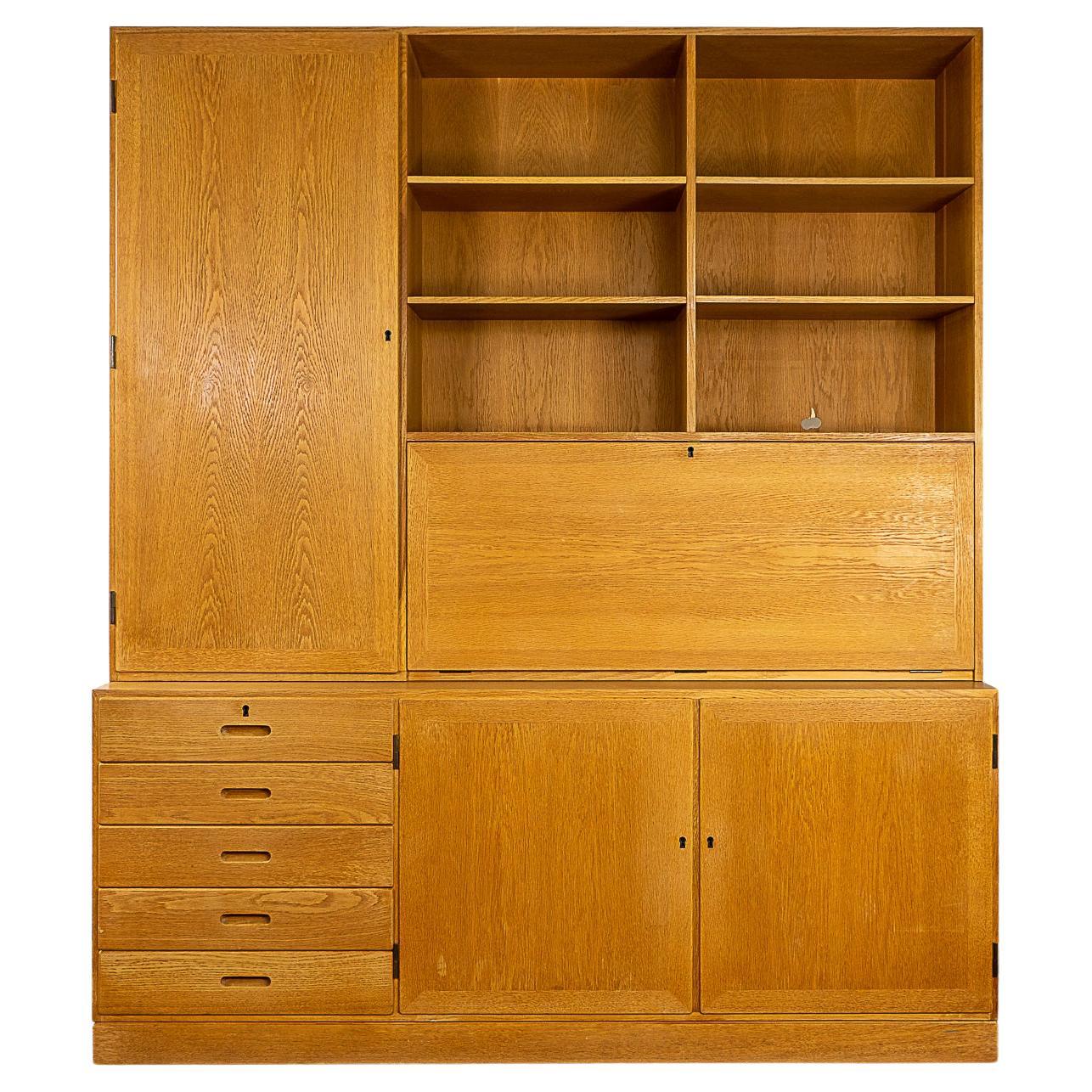 Danish Oak Bookcase Cabinet by Kai Winding For Sale