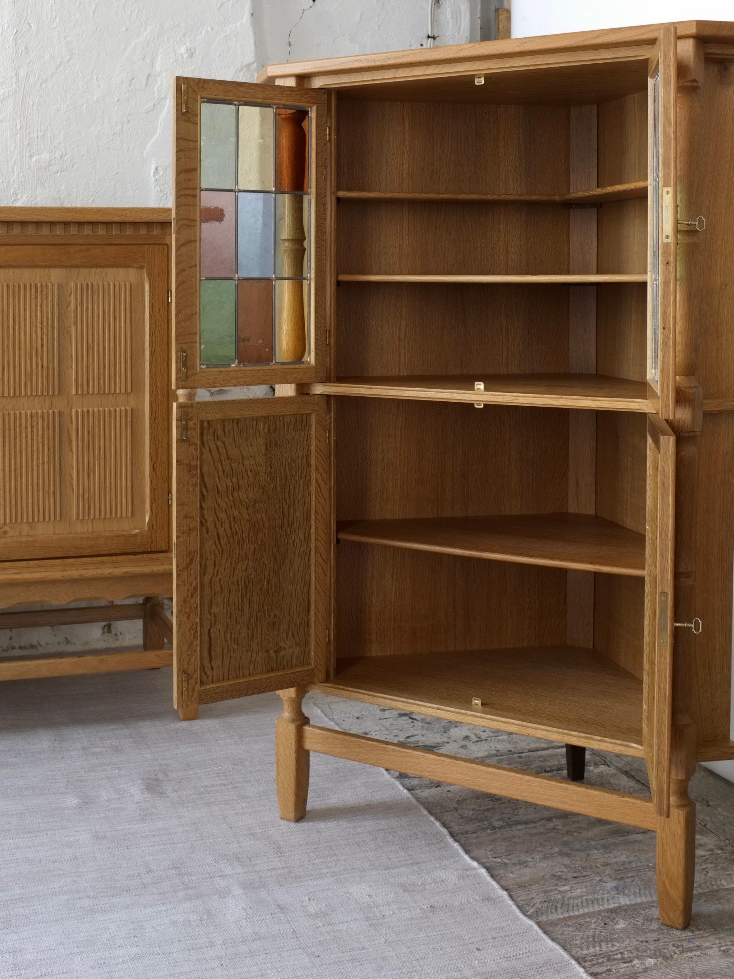 Mid-20th Century Danish Oak Corner Cabinet by Henning Kjaernulf, 1950s