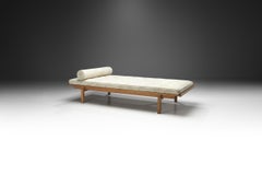 Danish Oak Daybed with Upholstered Mattress and Pillow, Denmark, ca 1950s