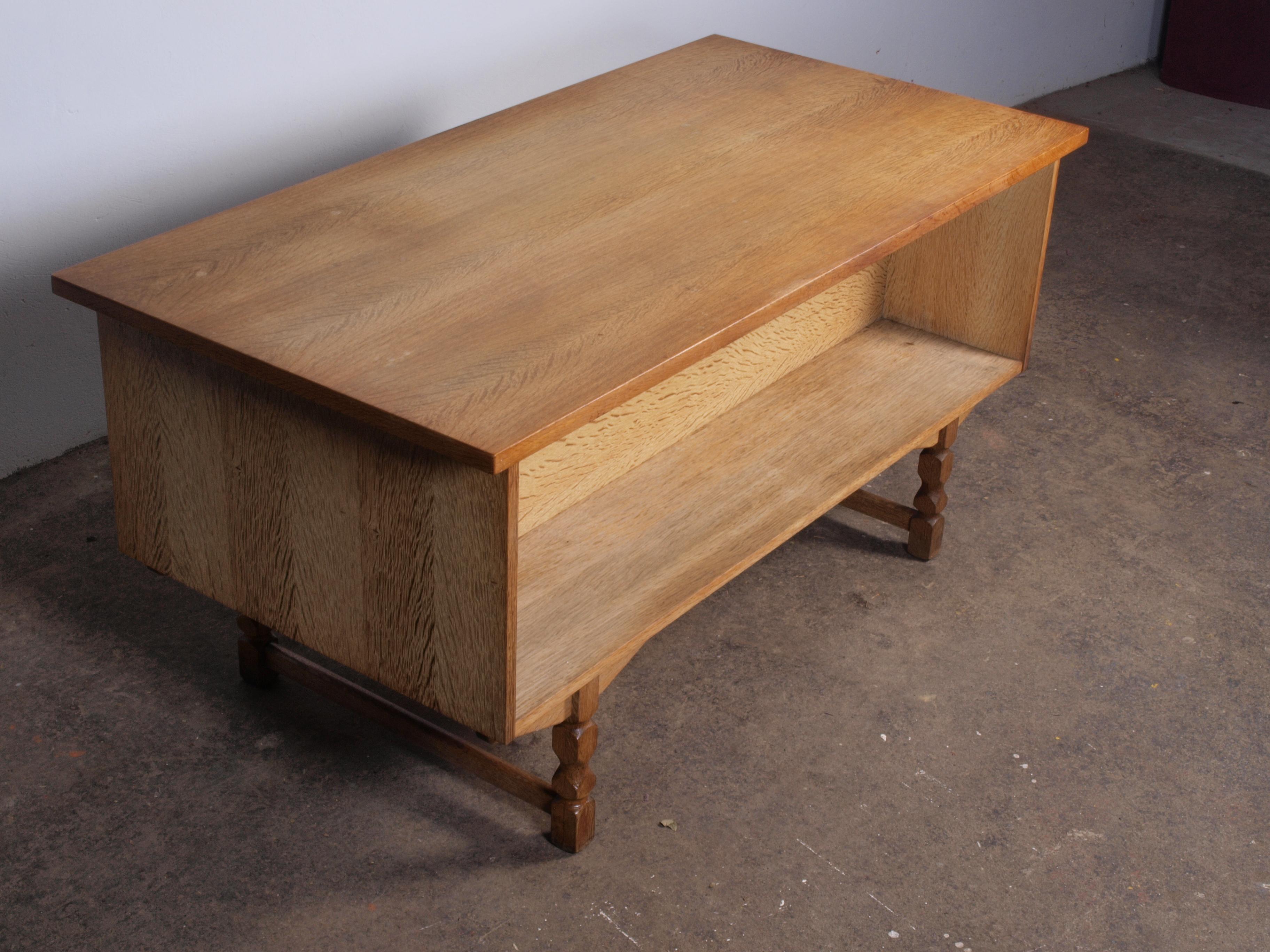 Danish Oak Desk attributed to Henning Kjaernulf, mid-century For Sale 10