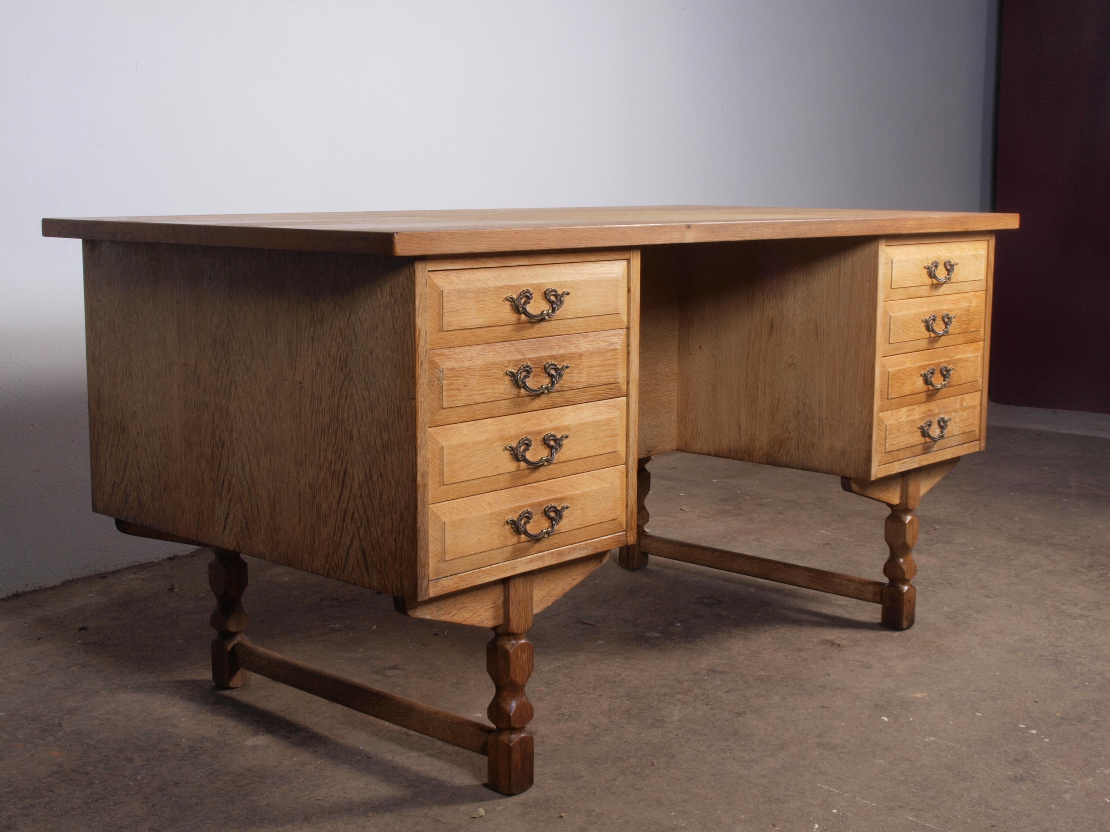 Danish Oak Desk attributed to Henning Kjaernulf, mid-century For Sale 3