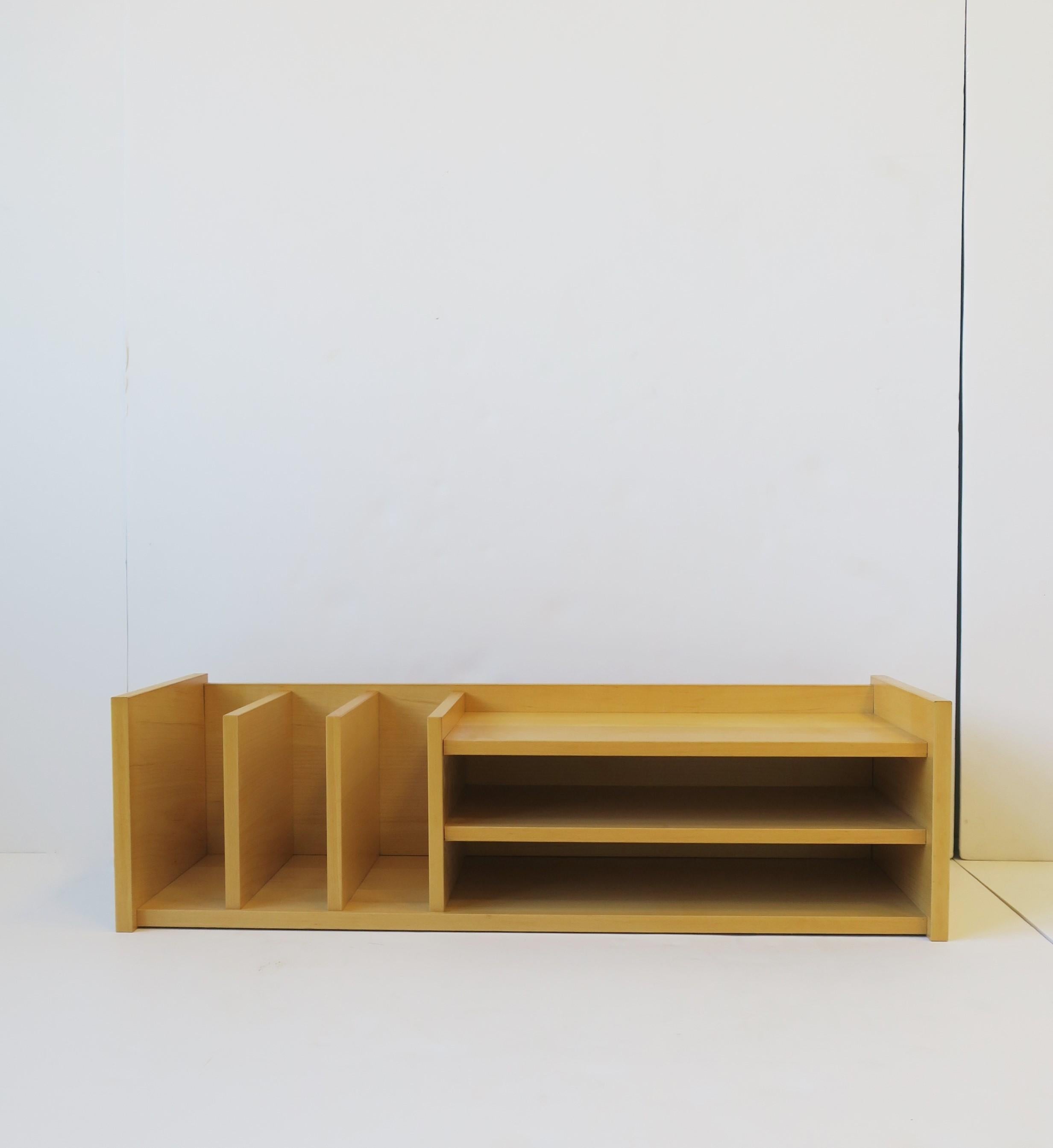 Scandinavian Modern Danish Oak Desk Office Organizer with Shelves For Sale