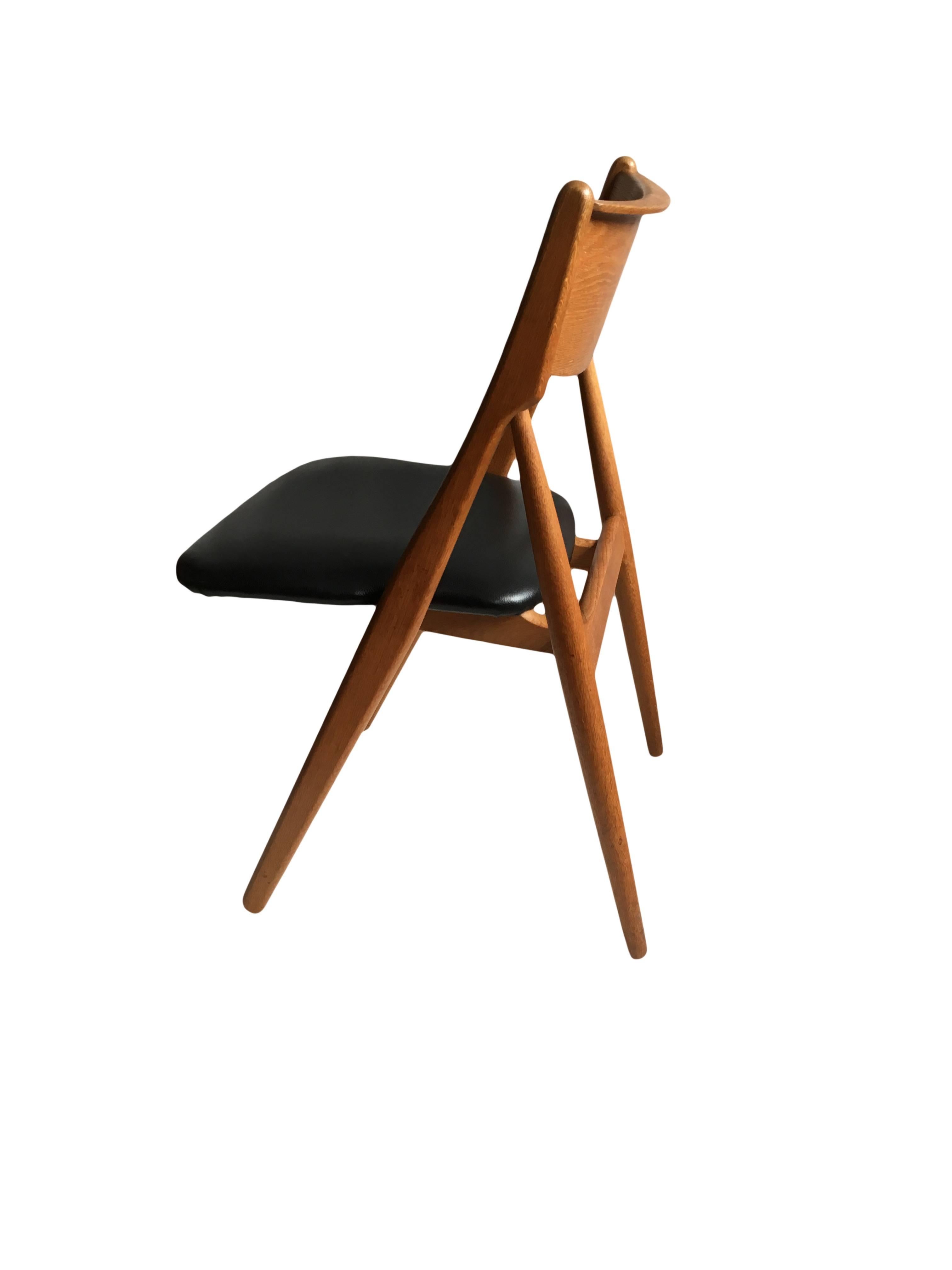 20th Century Danish Oak Midcentury Dining Chairs, Six, Fully Refurbished 