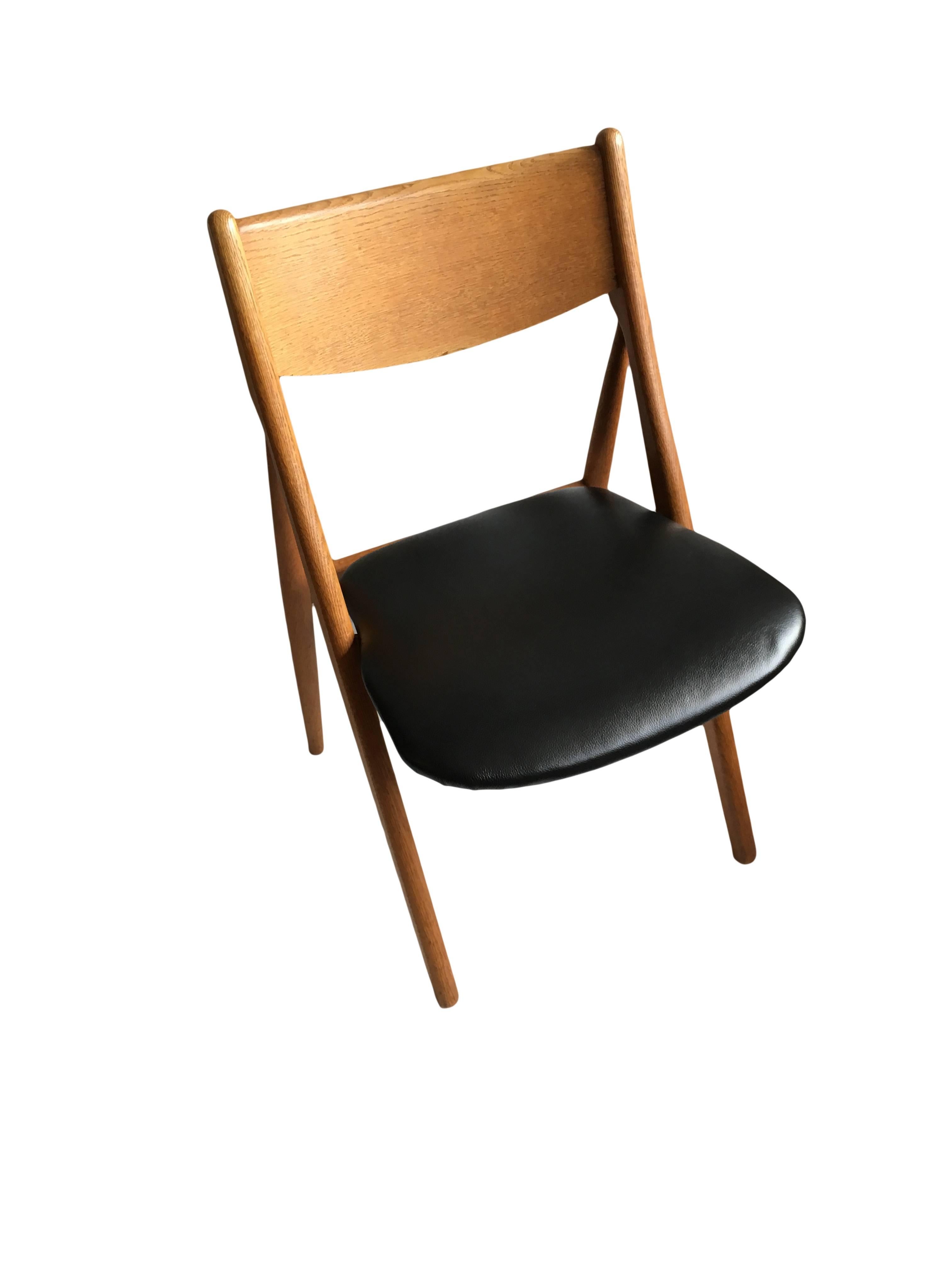 Danish Oak Midcentury Dining Chairs, Six, Fully Refurbished  1
