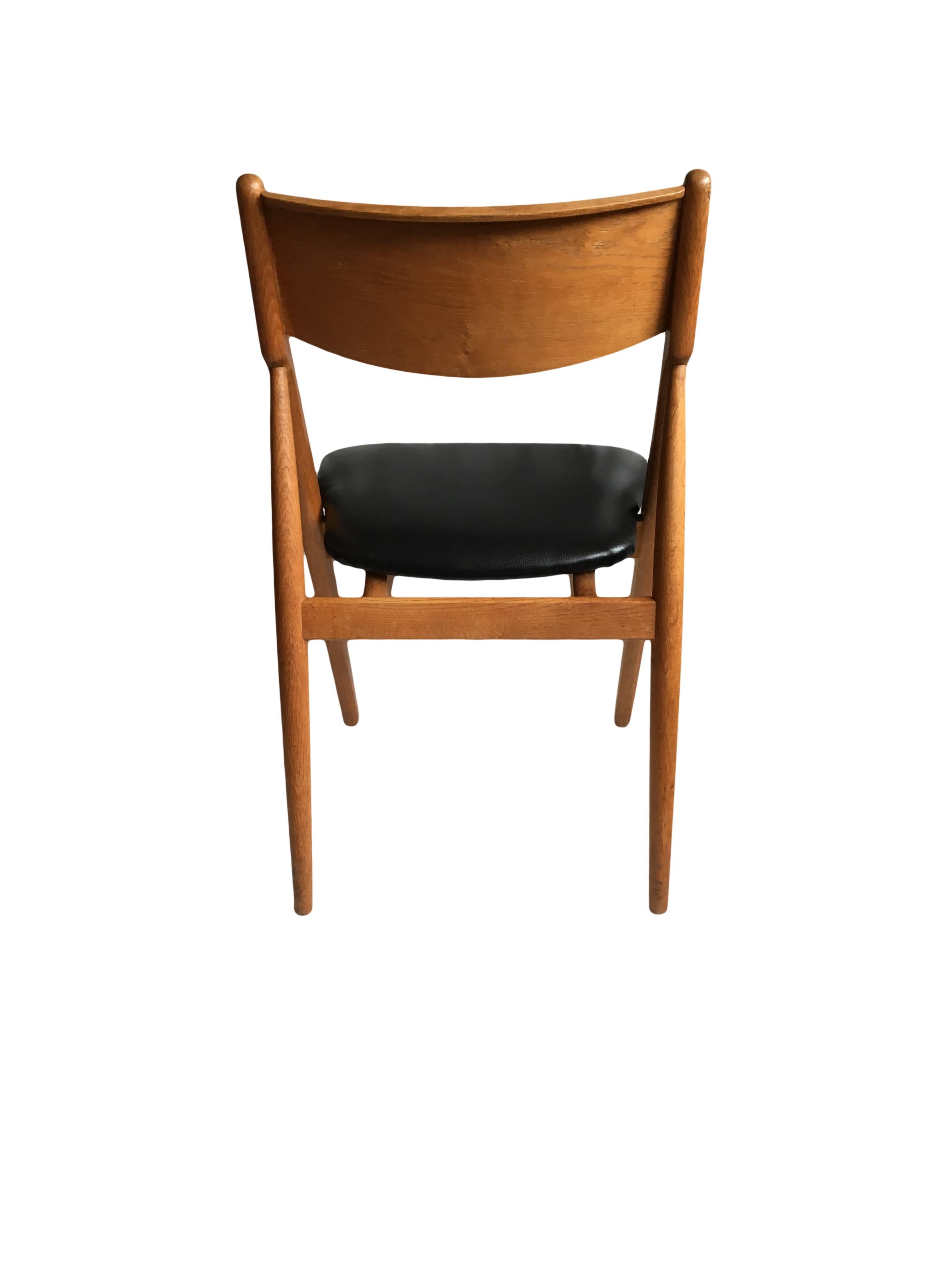 Danish Oak Midcentury Dining Chairs, Six, Fully Refurbished  5