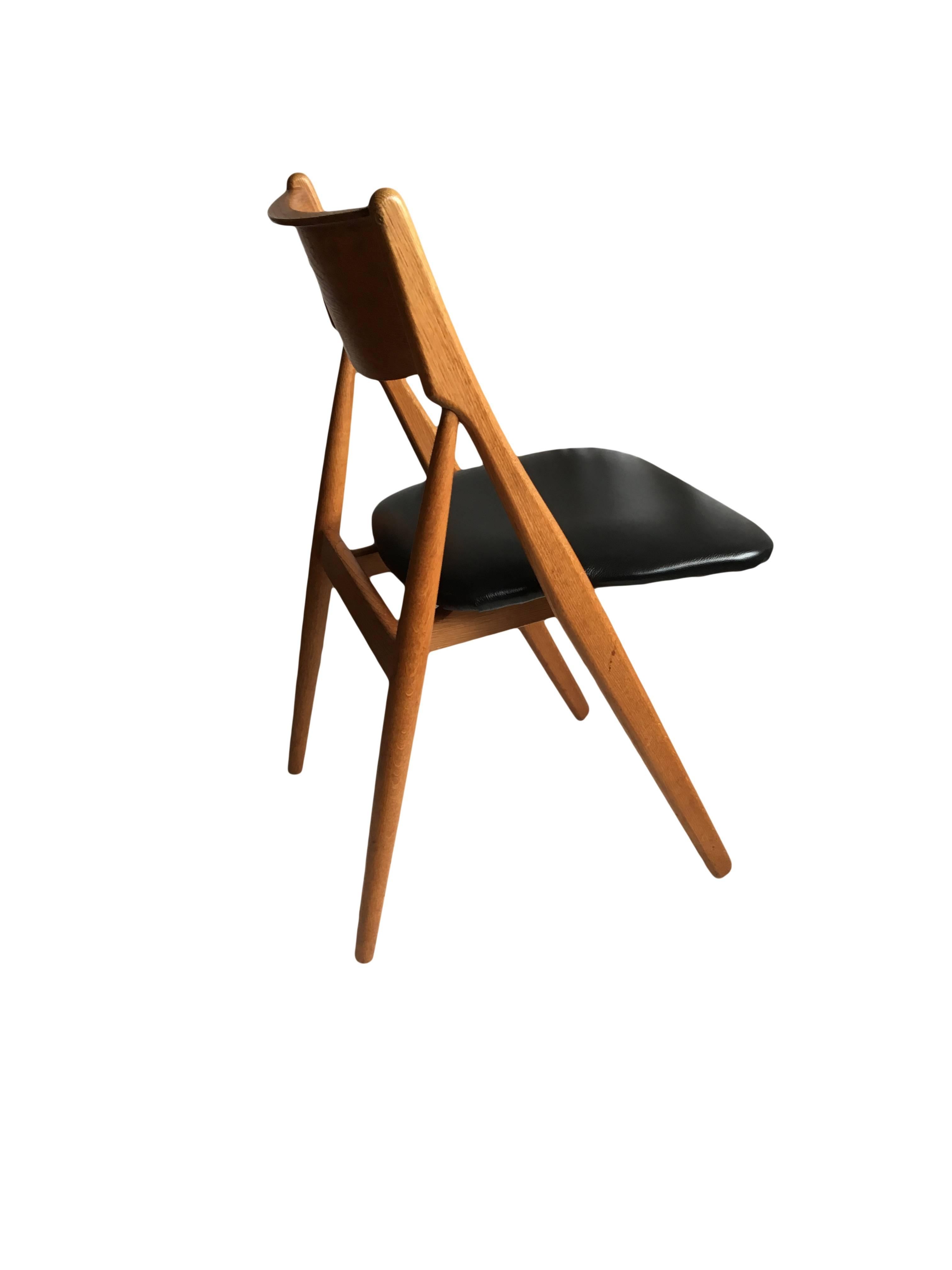 Danish Oak Midcentury Dining Chairs, Six, Fully Refurbished  6