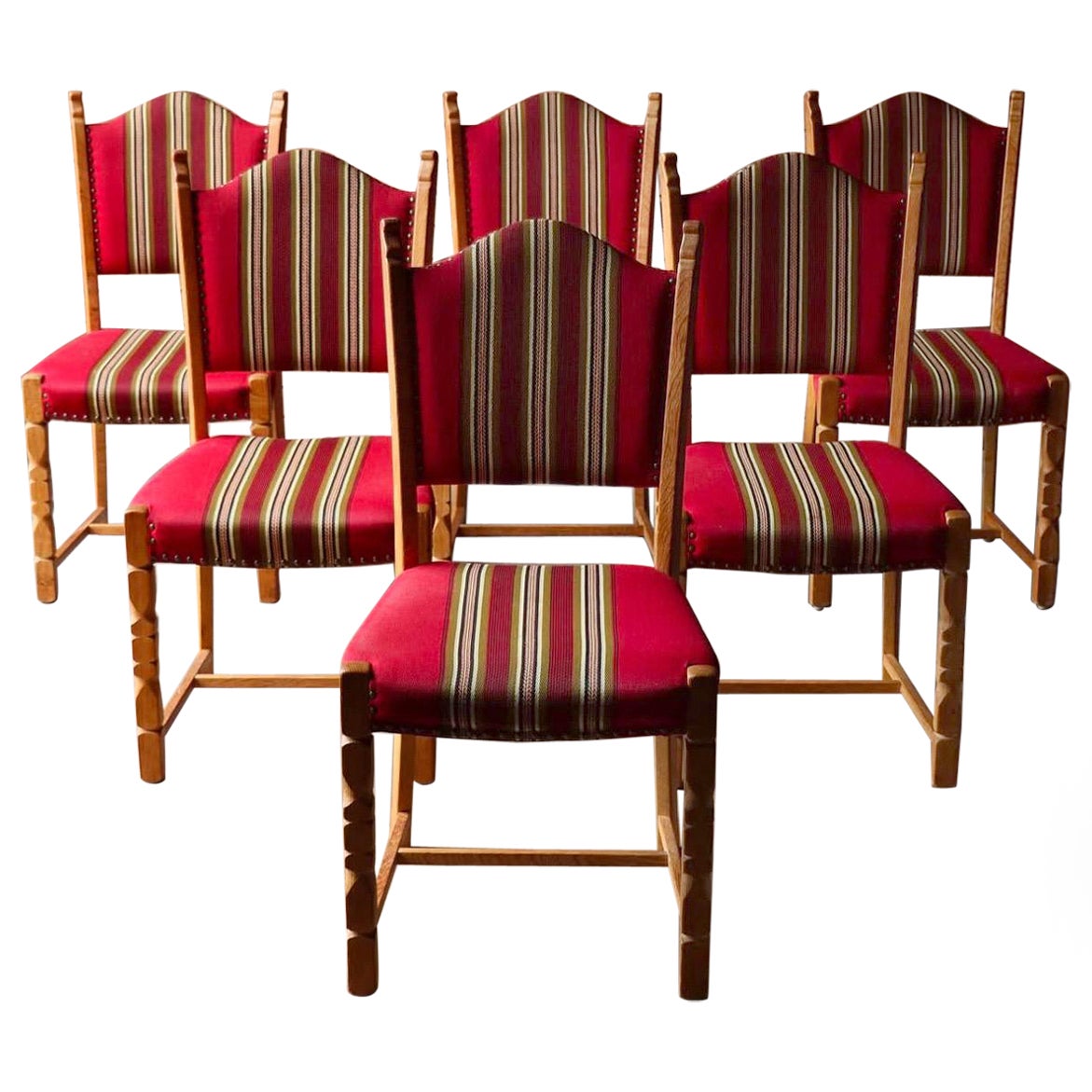 Chaises de salle à manger danoises en chêne à la manière de Henning Kjaernulf - Lot de 6 vers les années 1960