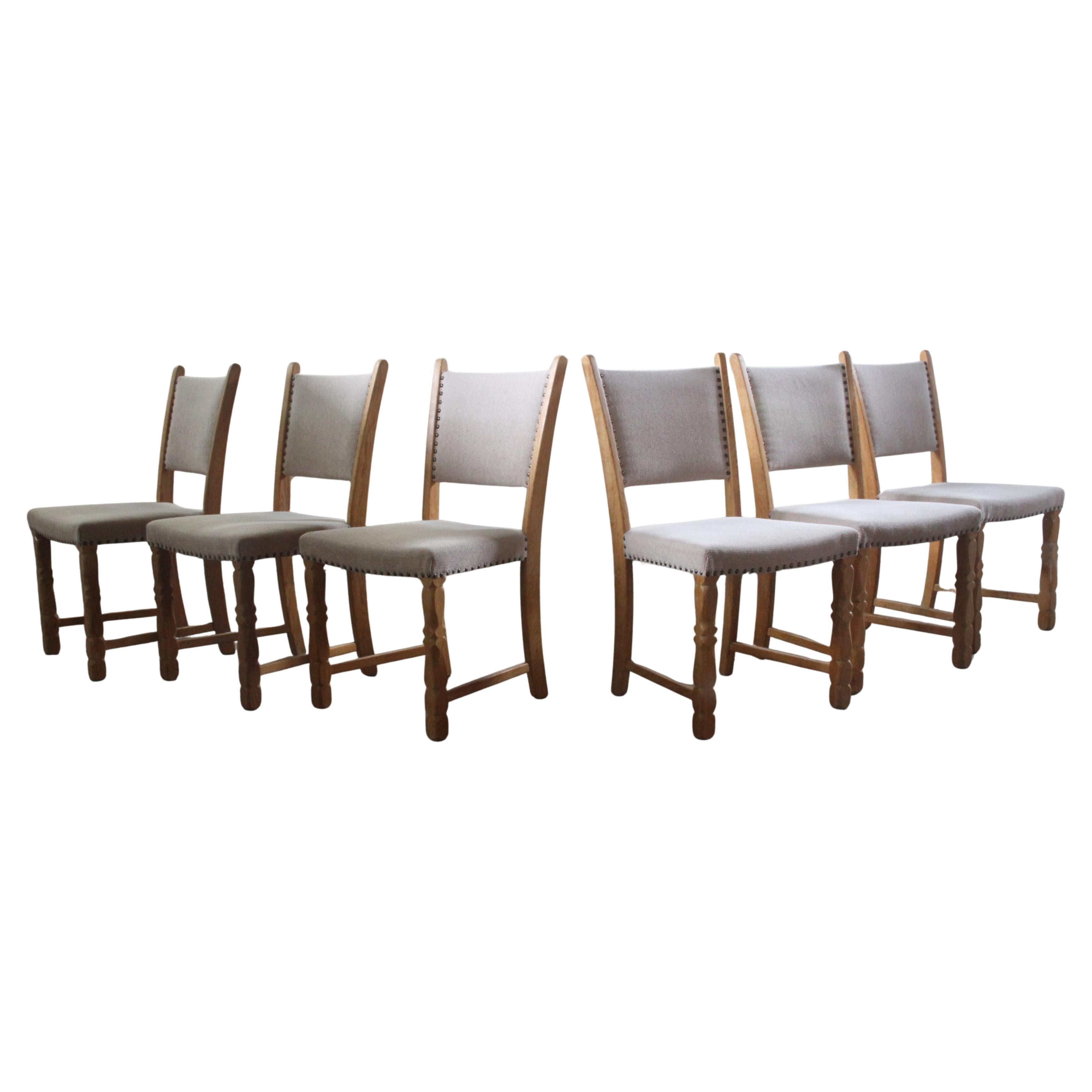 Danish Oak Dining Chairs style of Henning Kjærnulf, 1960s