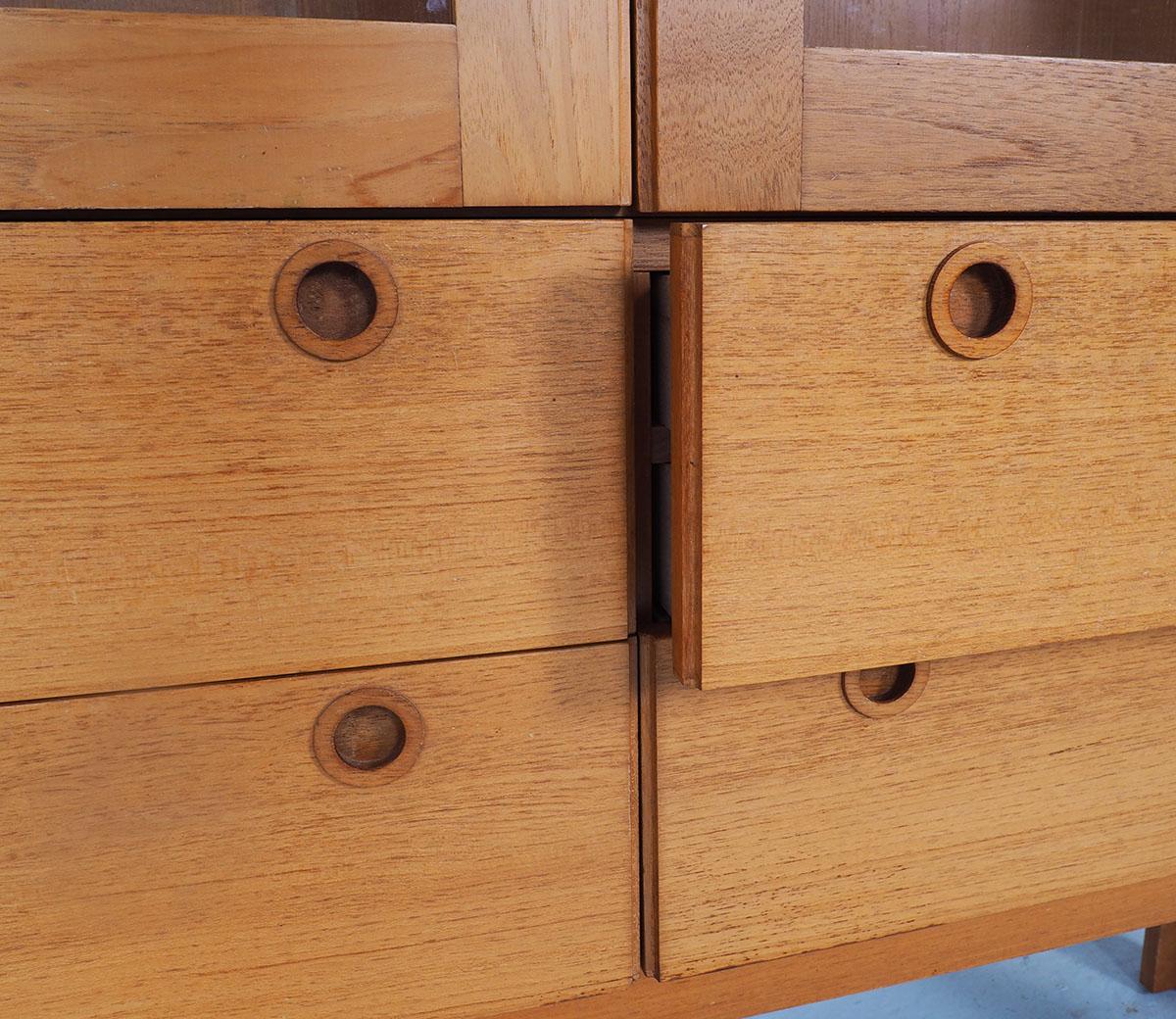 Danish Oak Display Cabinet with Drawers, 1960s, Set of 3 Danish Oak Display Cabi 4