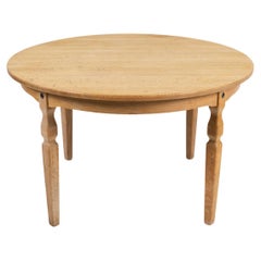 Table de salle à manger à rallonge en chêne danois dans le style de Henning Kjærnulf