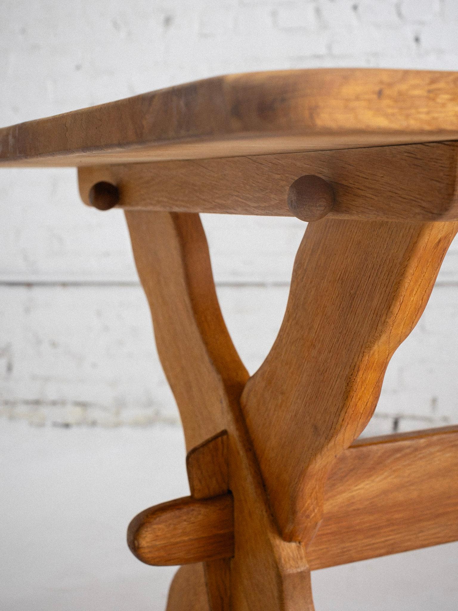 Danish Oak Farmhouse Trestle Dining Table Attributed to Henning Kjaernulf 3
