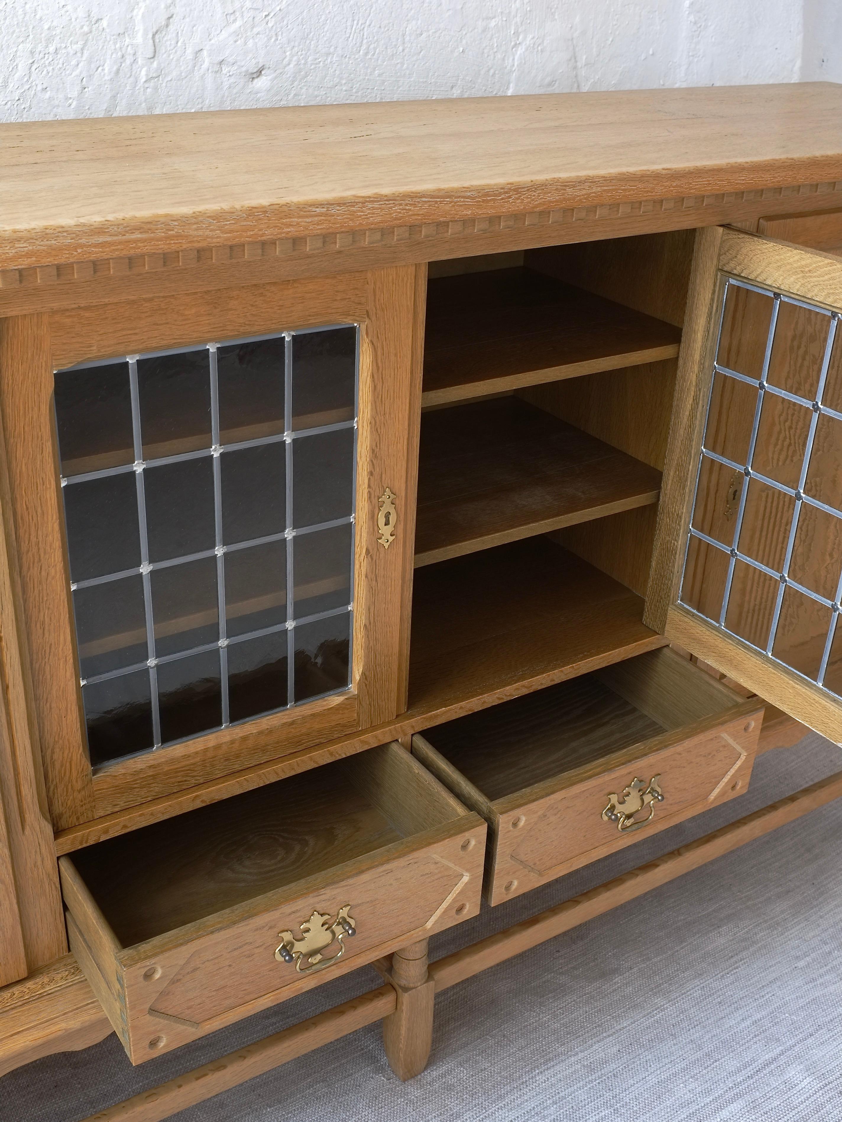 Danish Oak High Sideboard by Henning Kjaernulf, 1950s 4