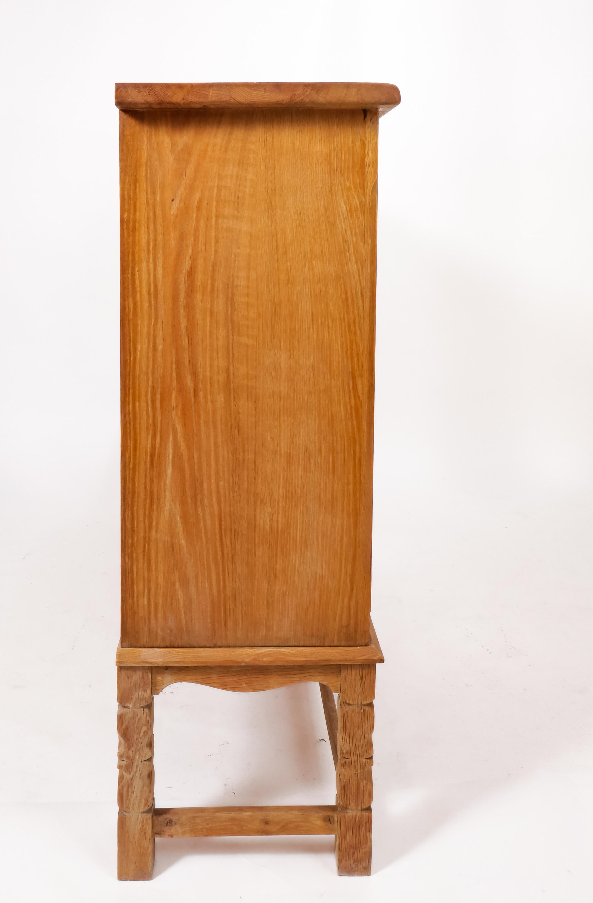 Danish Oak Highboard cabinet by Henry Kjaernulf In Good Condition In Portland, OR