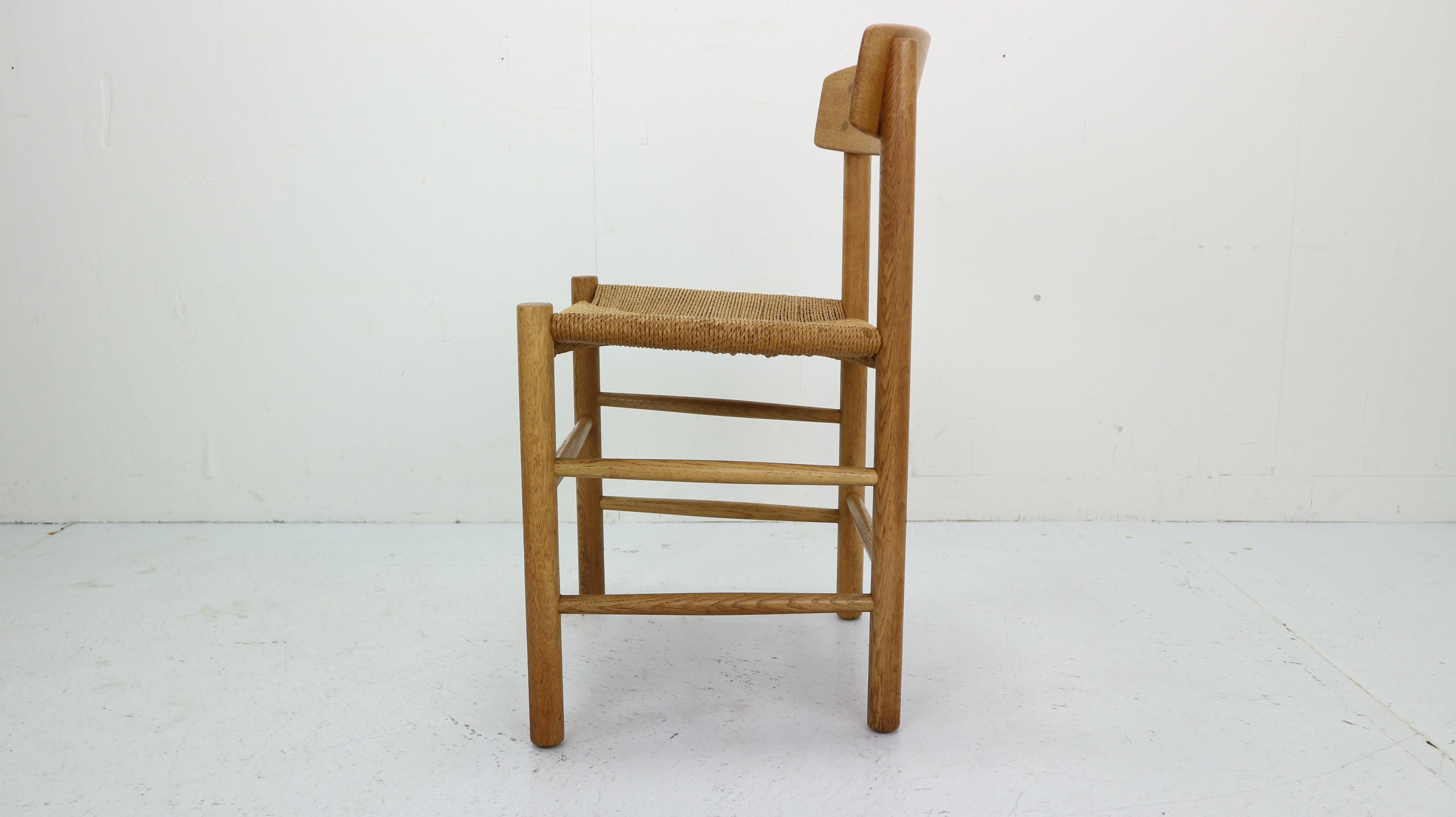 Papercord Danish Oak J39 Chair by Borge Mogensen