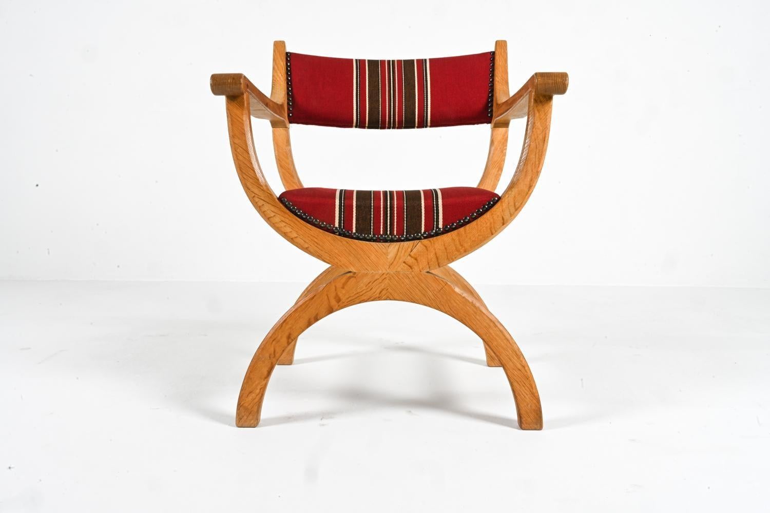 20th Century Danish Oak 'Kurul' Armchair By Henry 'Henning' Kjaernulf Circa 1970's