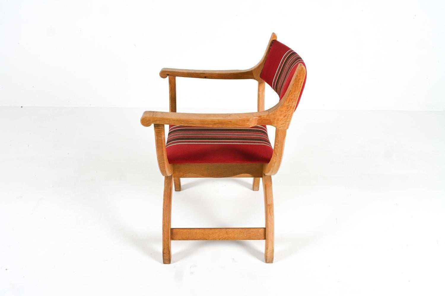Wool Danish Oak 'Kurul' Armchair By Henry 'Henning' Kjaernulf Circa 1970's