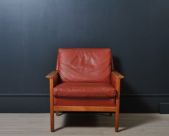 Danish Oak & Leather Lounge Chair