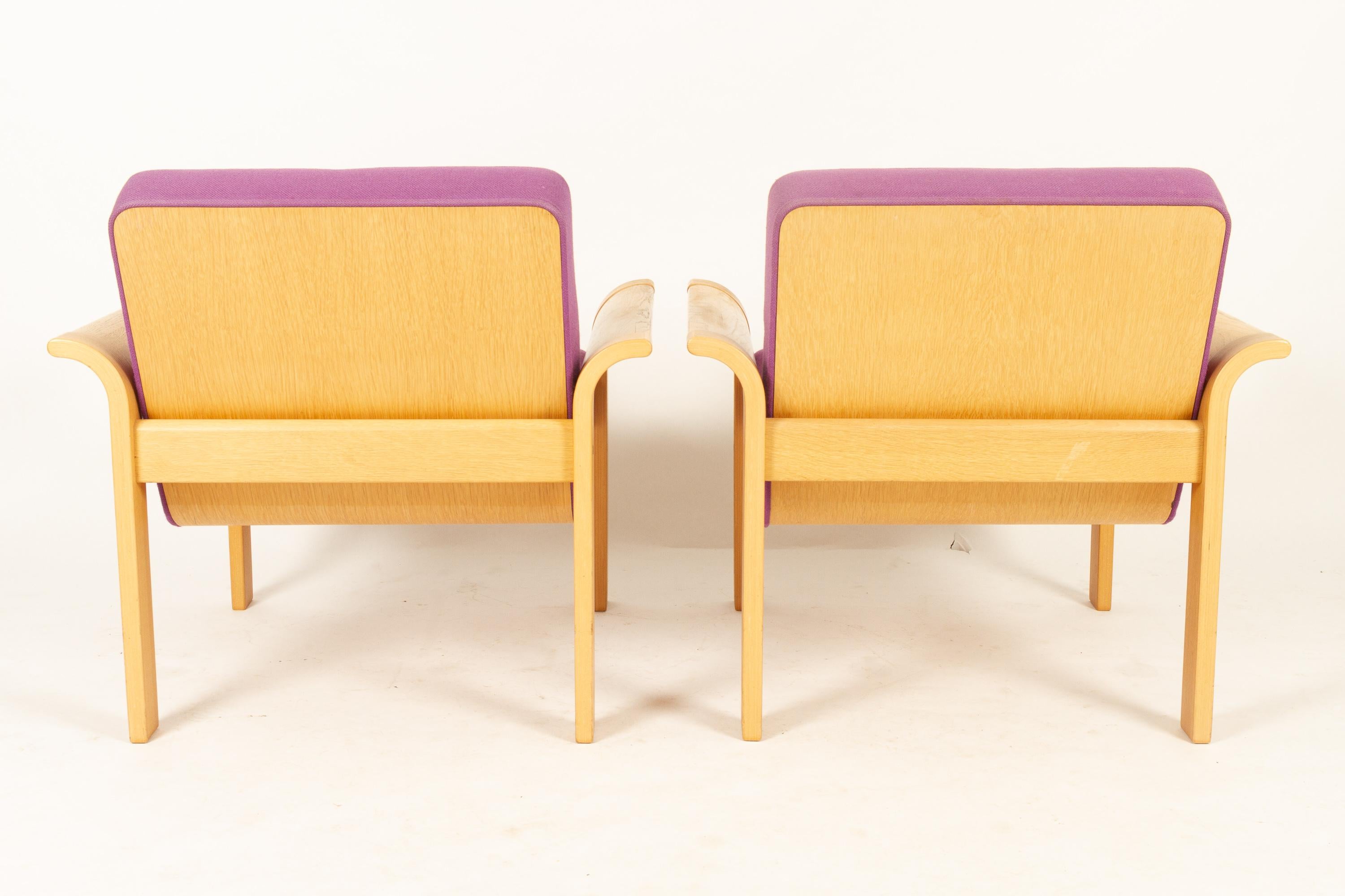 Danish Oak Lounge Chairs and Ottoman by Thygesen & Sørensen for Magnus Olesen 1