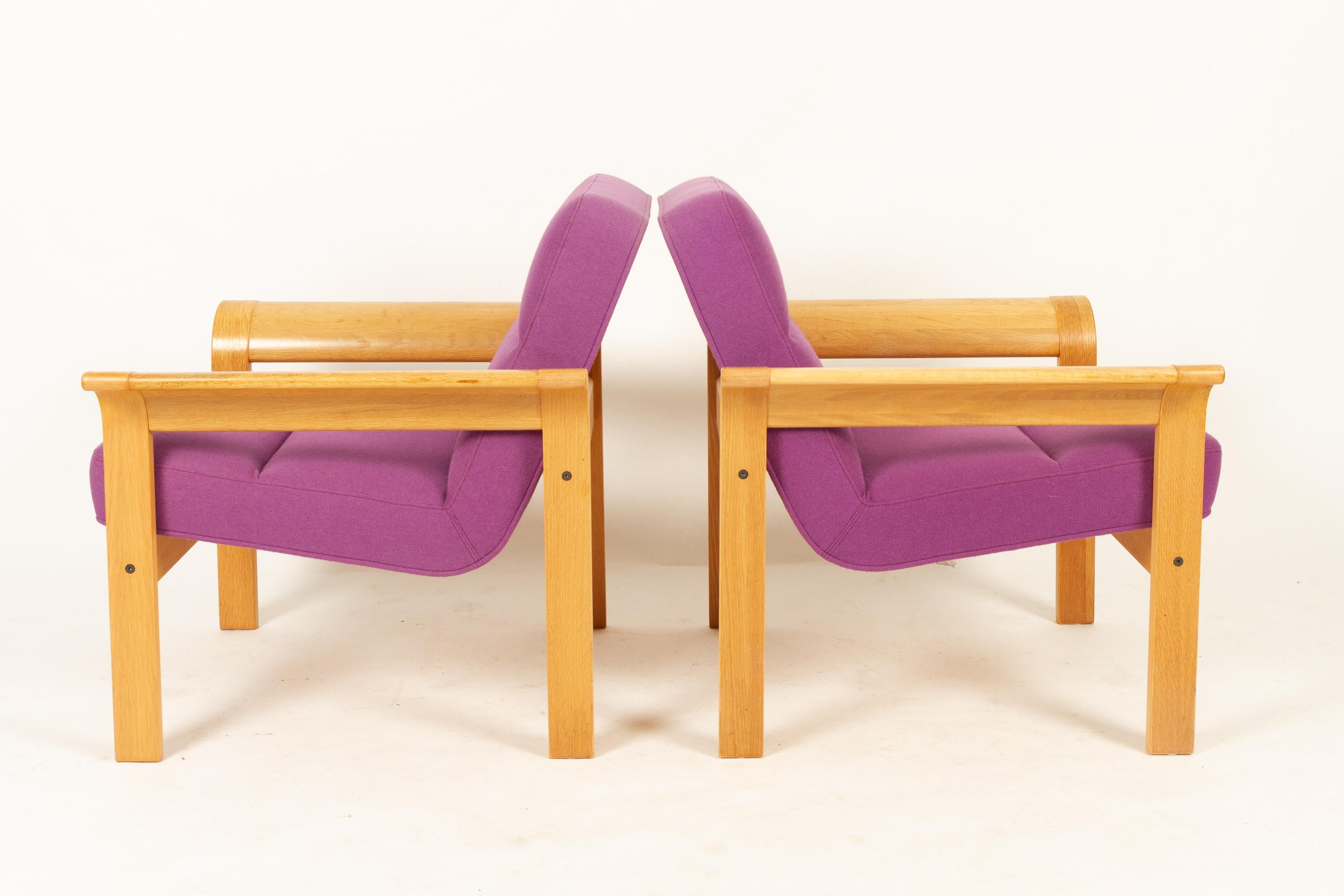 Danish Oak Lounge Chairs and Ottoman by Thygesen & Sørensen for Magnus Olesen 2