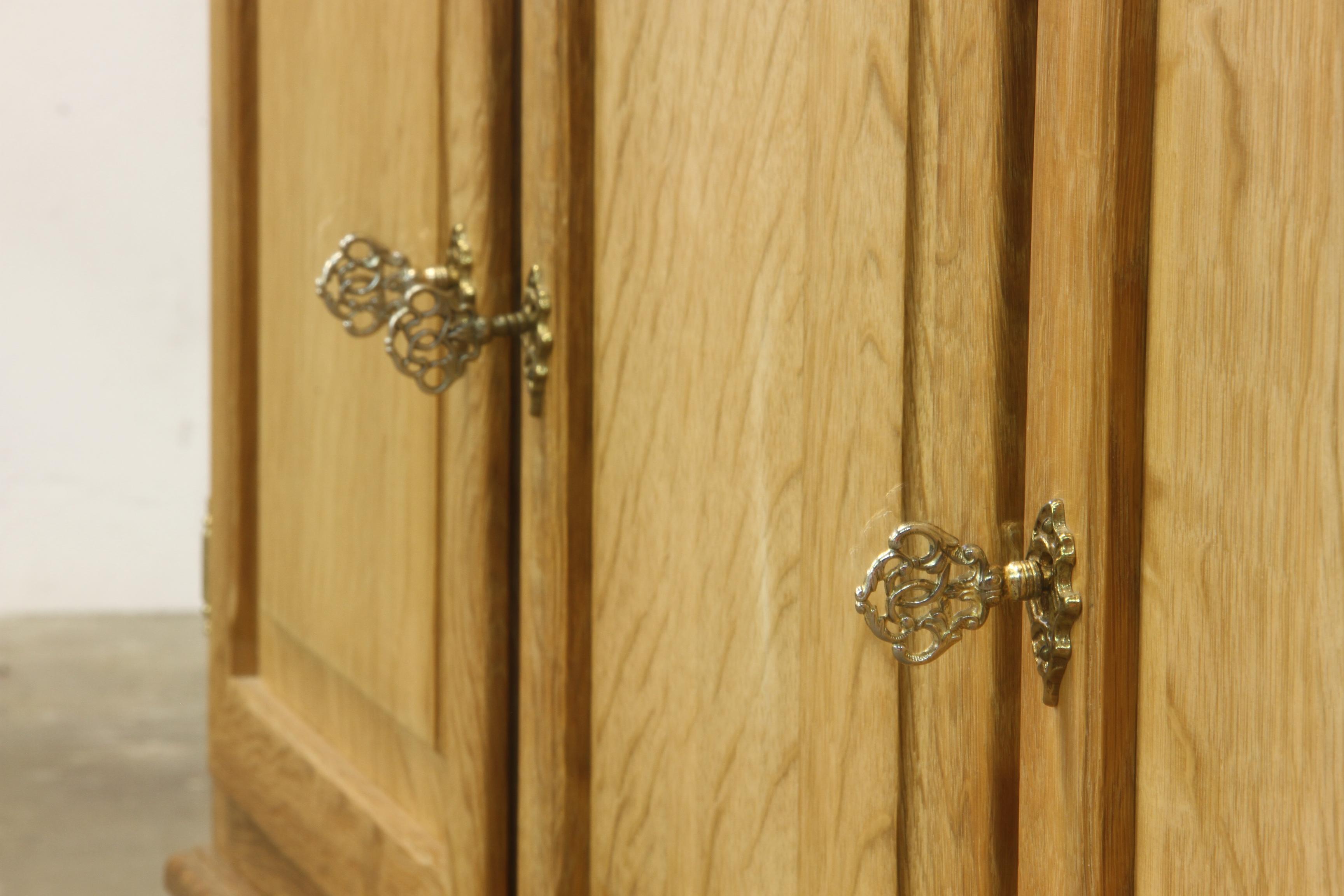 Danish Oak Low Cabinet, Sideboard in the style of Henning Kjærnulf, 1970s For Sale 7