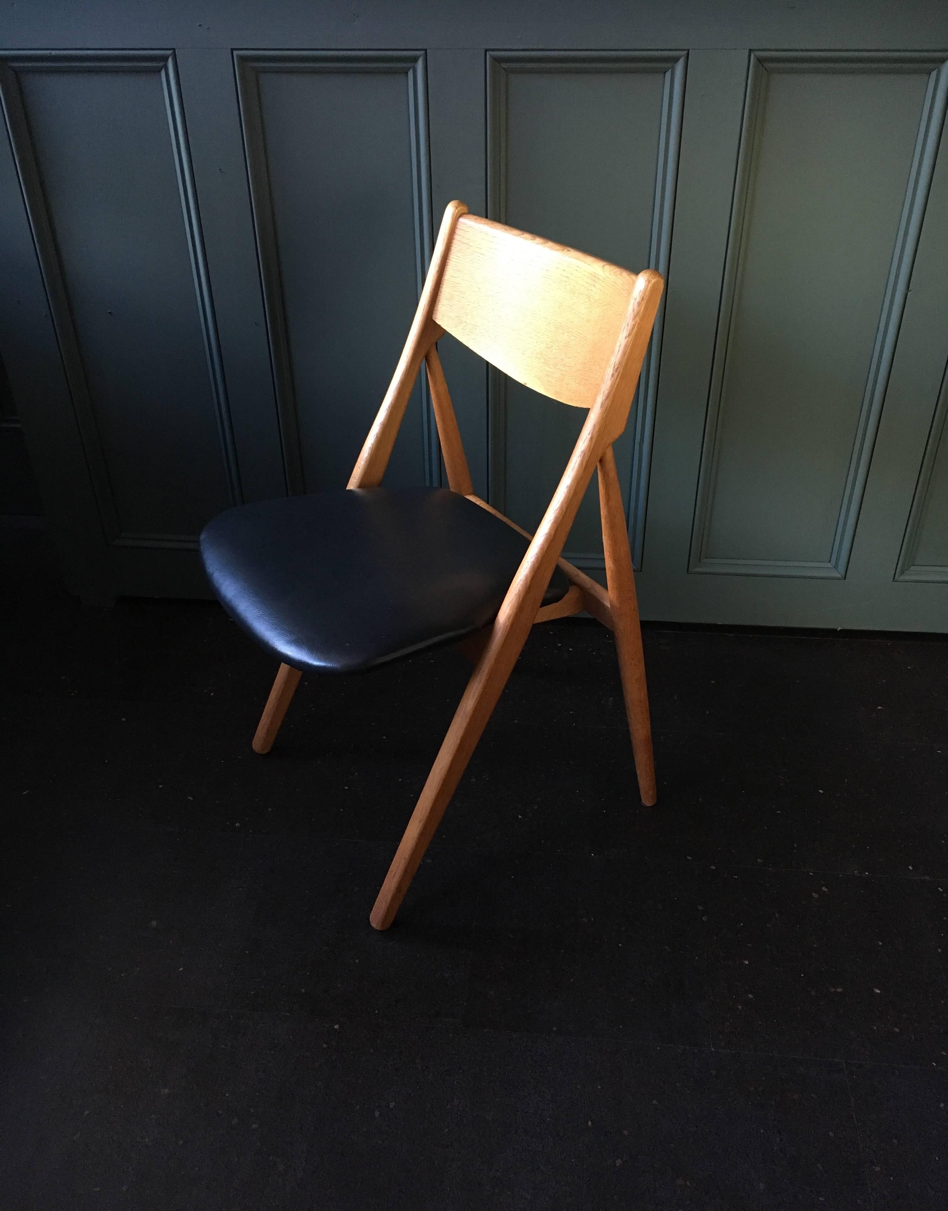 Mid-Century Modern Danish Oak Midcentury Dining Chairs, Six, Fully Refurbished 