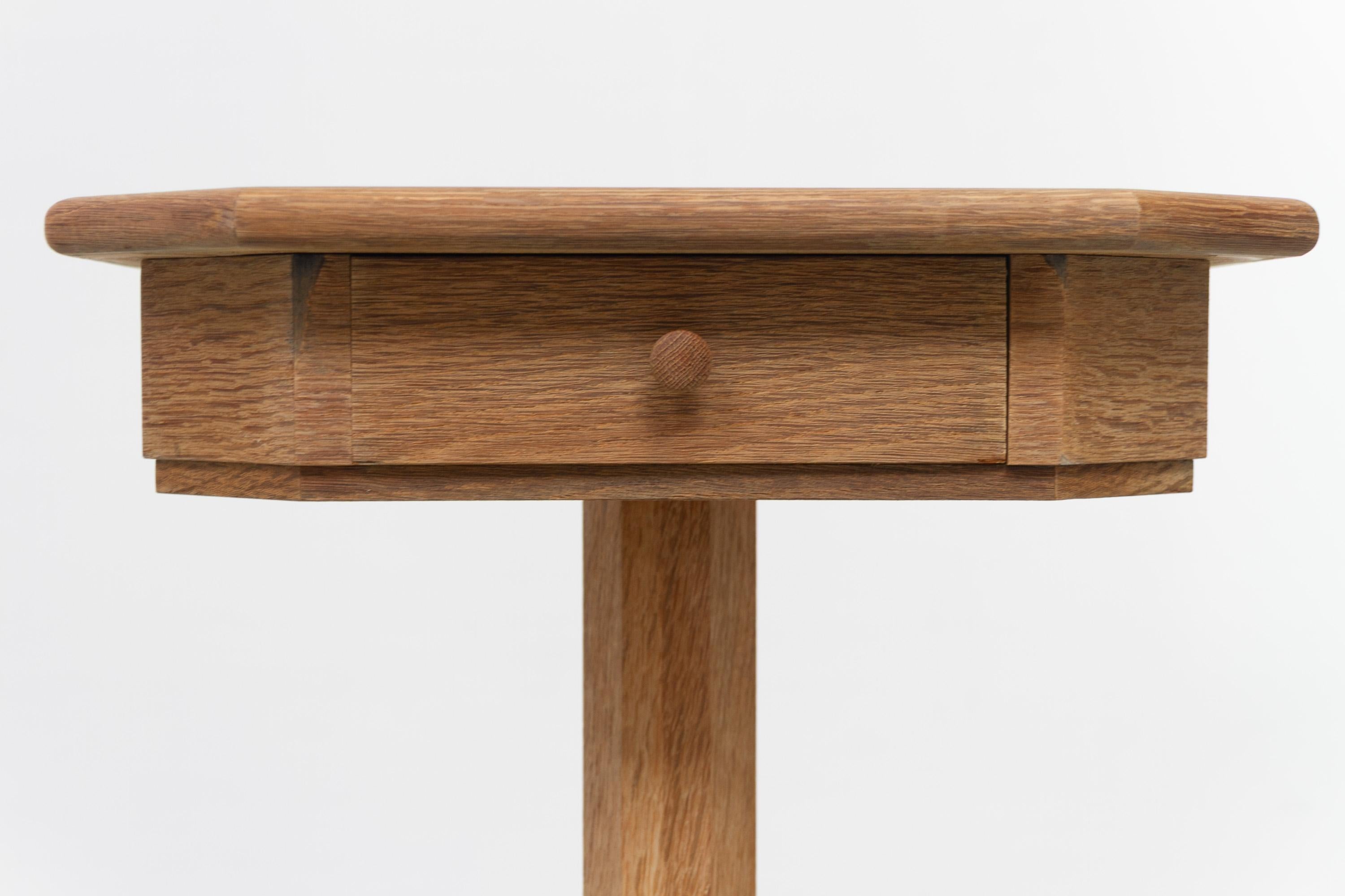 Danish Oak Side Table with Drawer, 1960s. in vendita 5