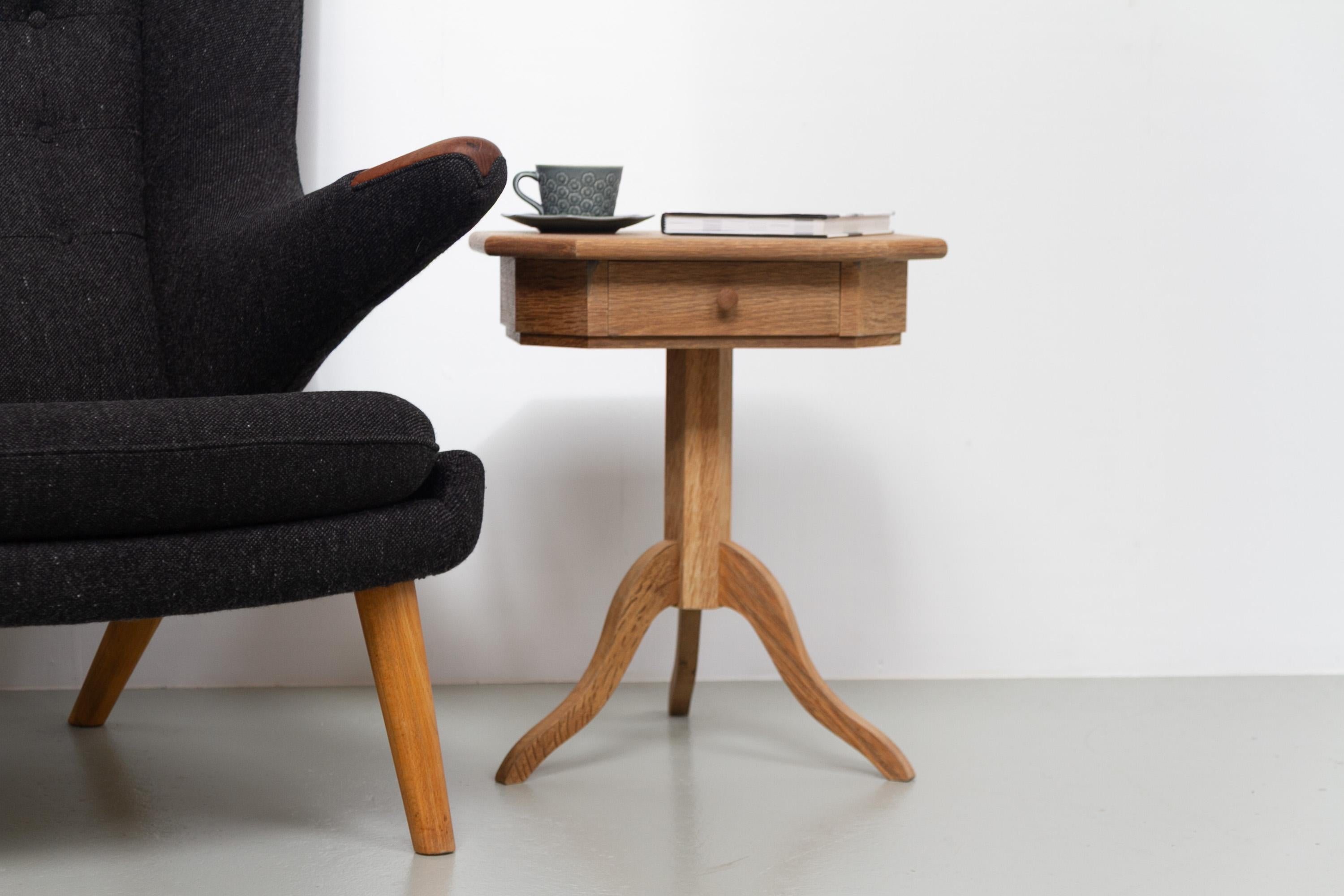 Danish Oak Side Table with Drawer, 1960s. in vendita 9