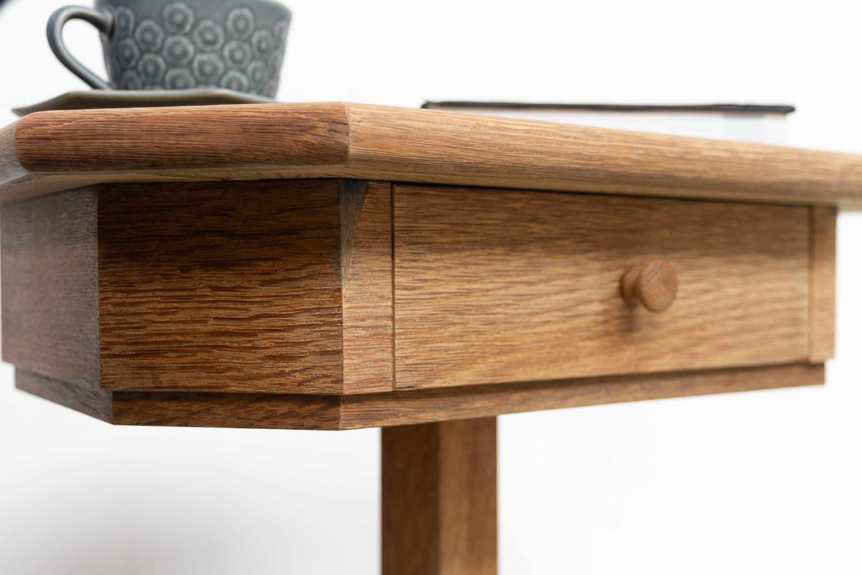 Danish Oak Side Table with Drawer, 1960s. in vendita 10