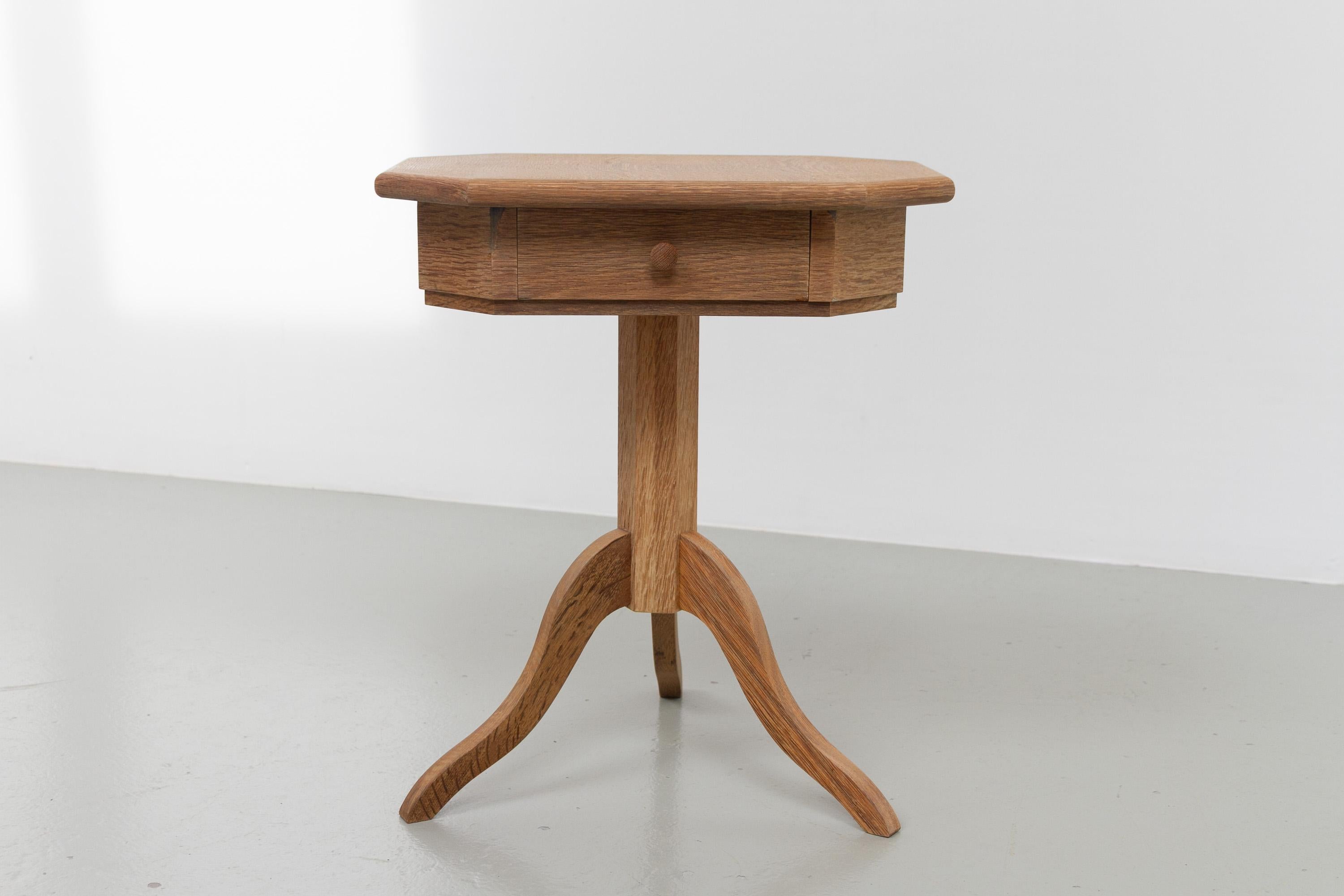 Danese Danish Oak Side Table with Drawer, 1960s. in vendita