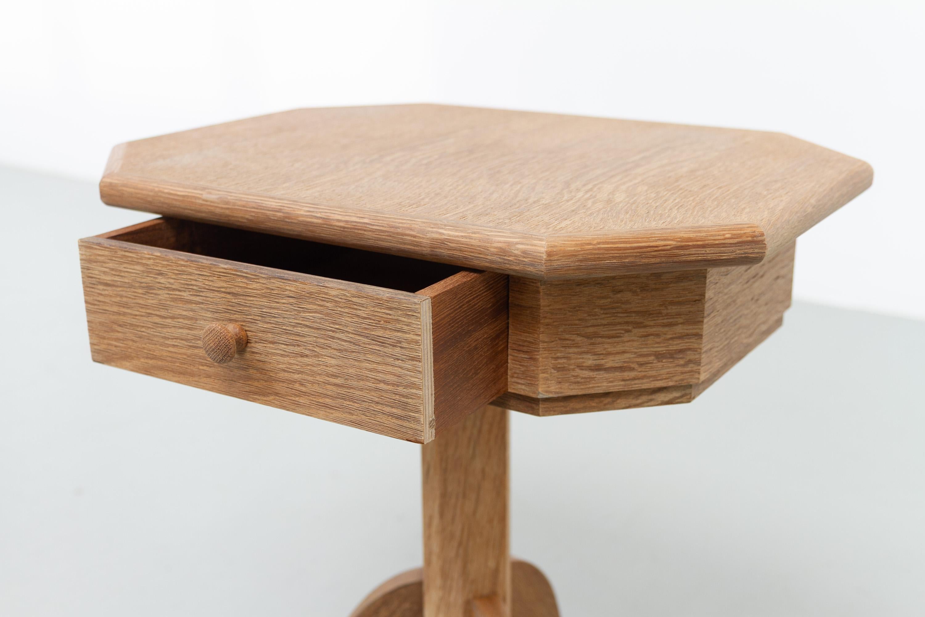 Danish Oak Side Table with Drawer, 1960s. in vendita 2
