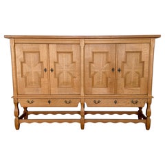 Danish Oak Sideboard by Henning Kjærnulf, Sculptural Design, 1960s