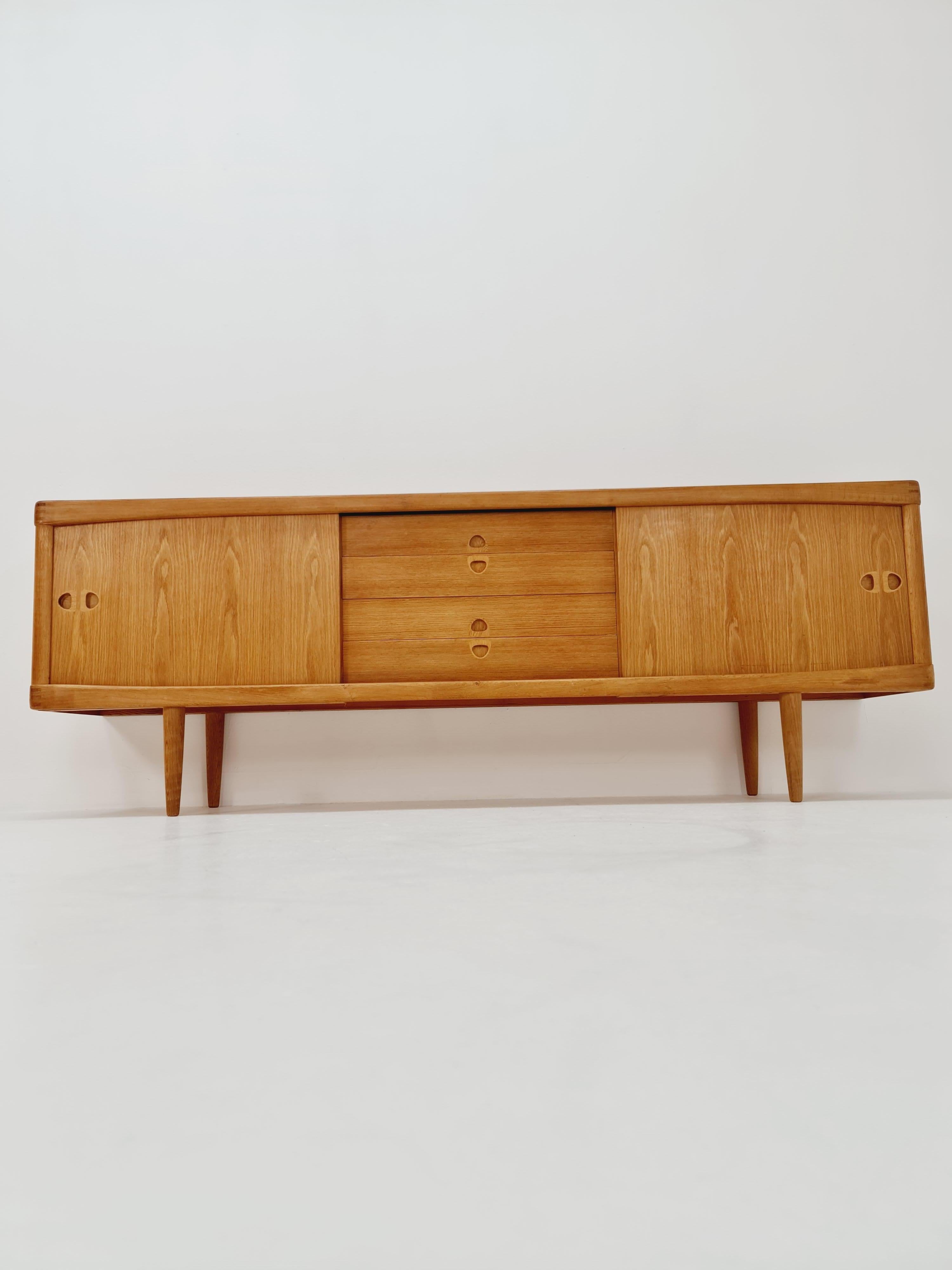 Mid-Century Modern Danish Oak Sideboard by H.W Klein for Bramin, 1960s For Sale