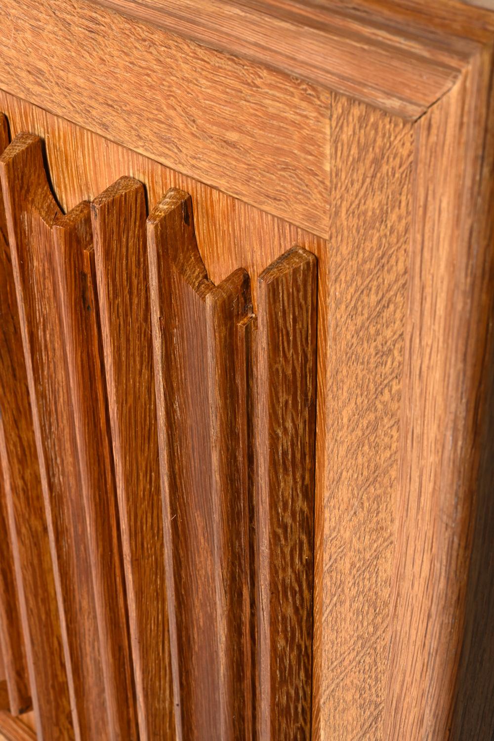 Danish Oak Sideboard With Linen-Fold Carving by Henning Kjærnulf for EG 4