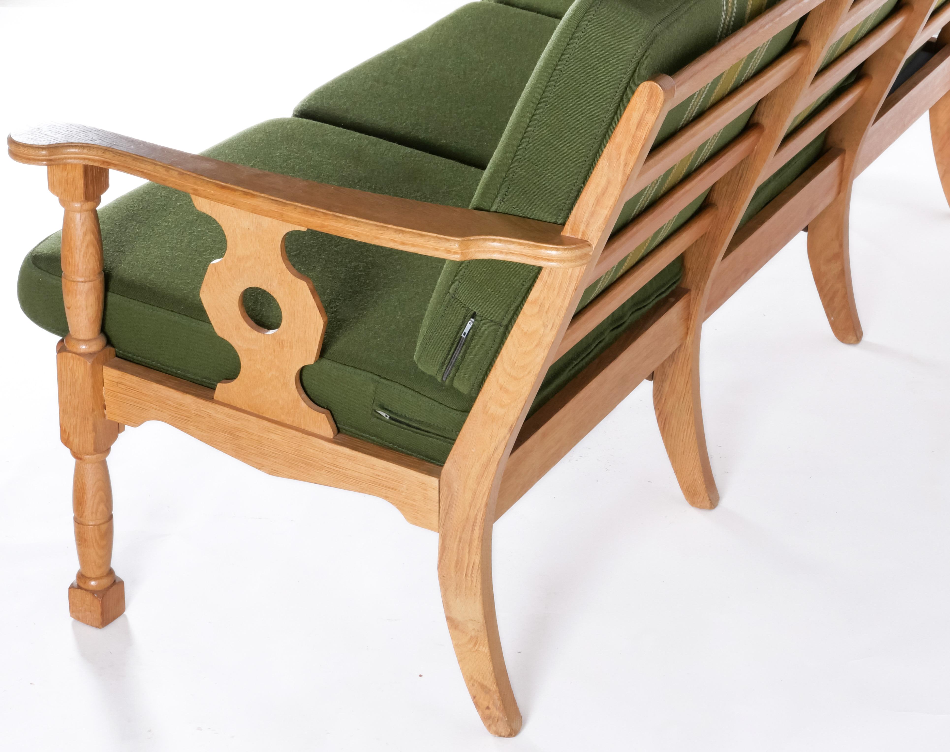 Fabric Danish Oak Sofa by Henry Kjærnulf  For Sale