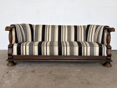 Danish Oak Sofa, Renaissance Revival, Scandinavian, Early 20th Century