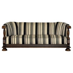 Danish Oak Sofa, Renaissance Revival, Scandinavian, Early 20th Century