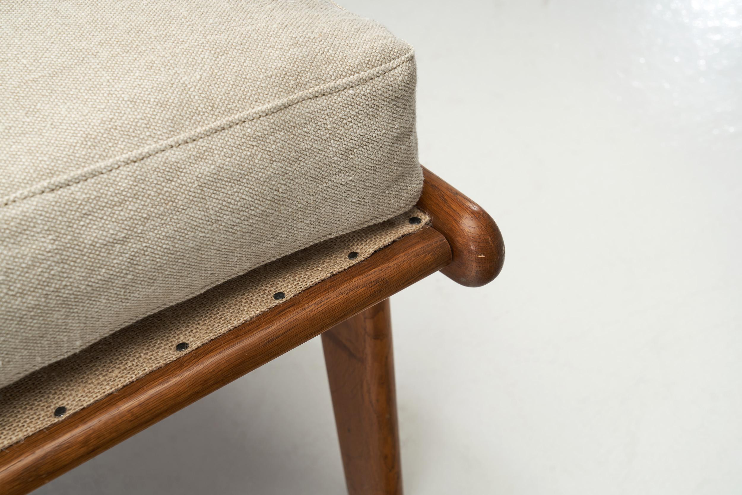 Panca a due posti in Oak danese con cuscini, Danimarca, 1950 ca. in vendita 12