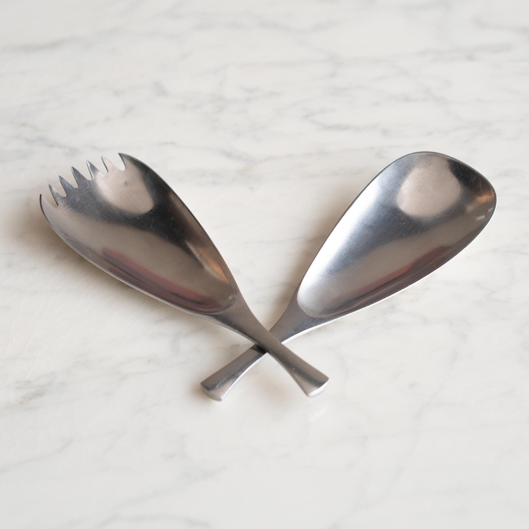 Danish Odin Stainless Steel Salad Servers Set by Jens Quistgaard for Dansk im Zustand „Gut“ im Angebot in Stamford, CT